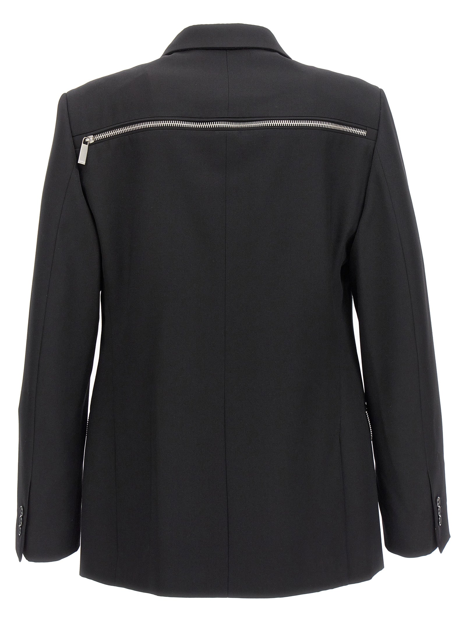 Off-White Schwarzer Blazer aus reiner Schurwolle