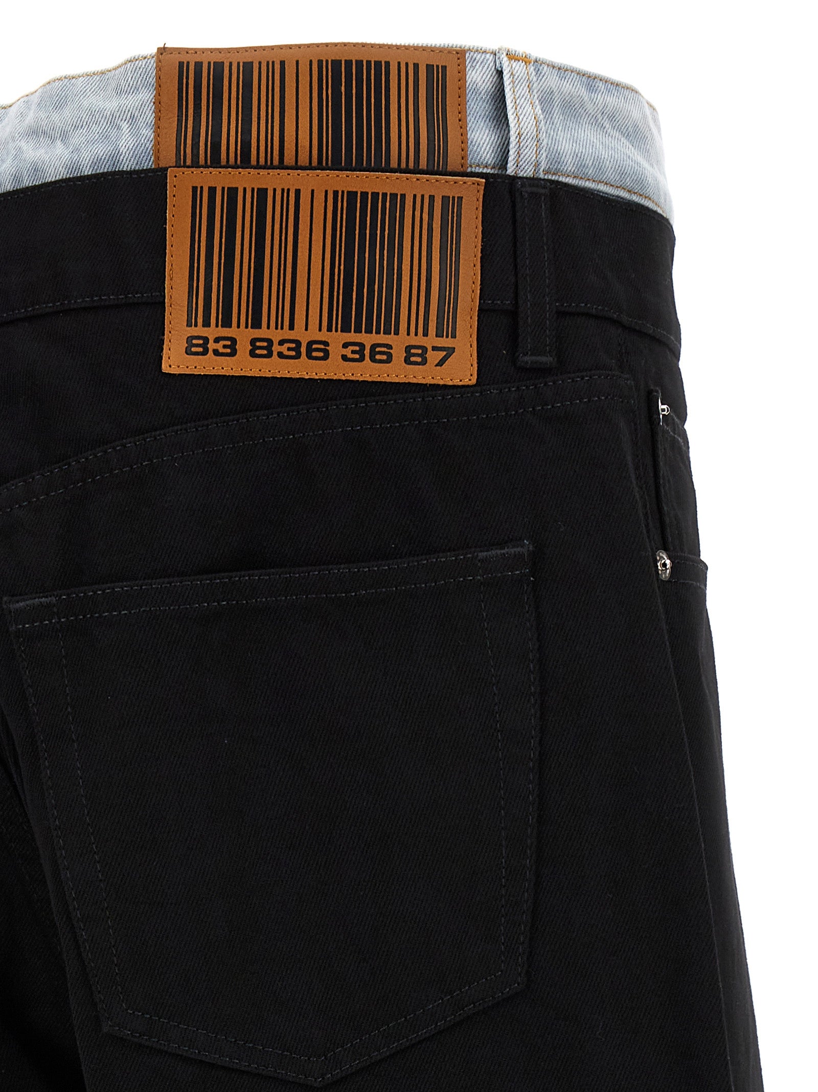 VTMNTS Schwarze Baumwoll-Jeans mit geradem Bein