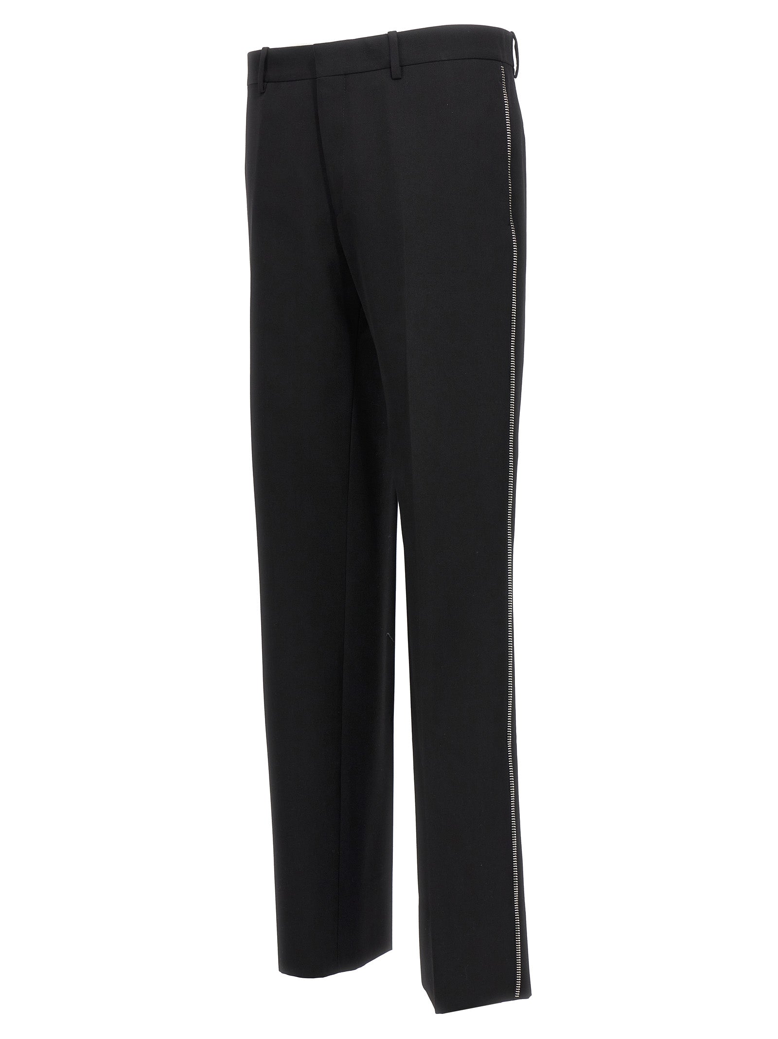 Off-White Schwarze Hose aus reiner Schurwolle