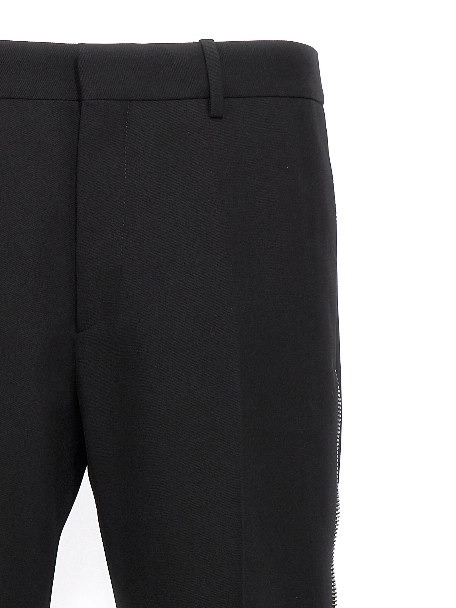 Off-White Schwarze Hose aus reiner Schurwolle