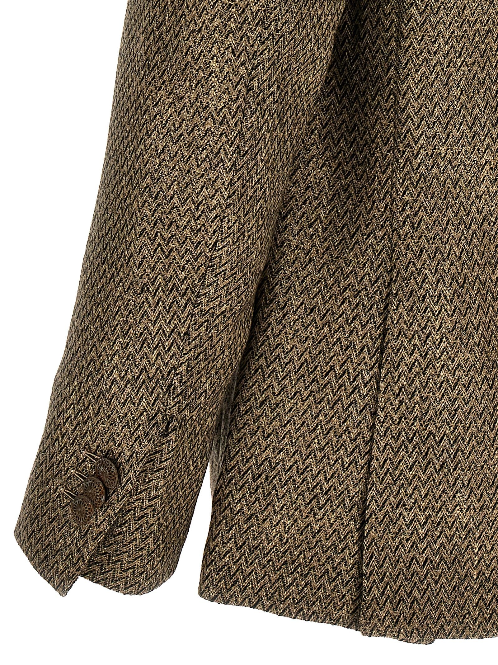 MAURIZIO MIRI Beige Alpaka Leder Blazer