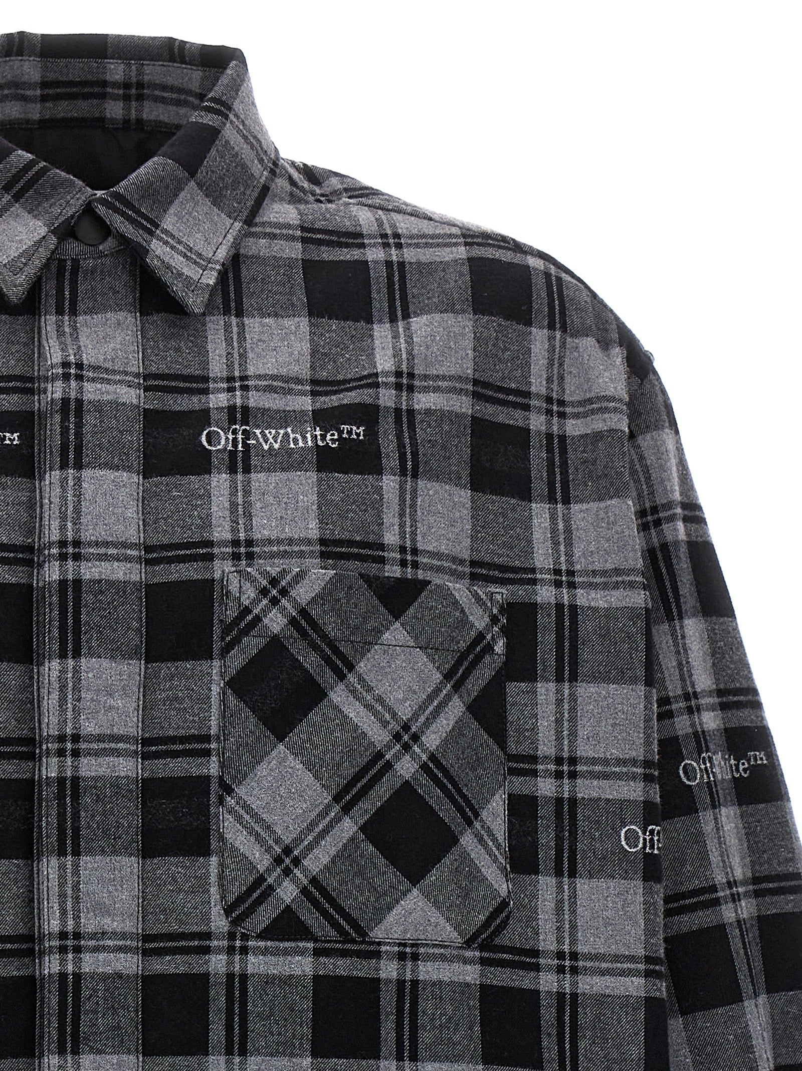 Off-White Graue Baumwoll-Shell-Jacke