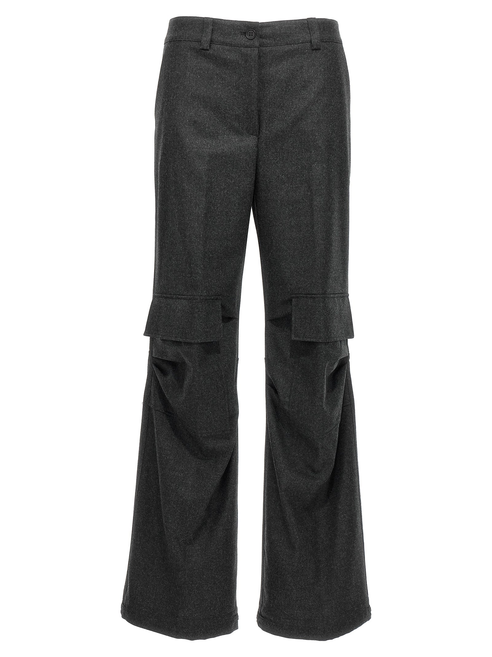 P.A.R.O.S.H. Graue Cargo-Hose aus reiner Schurwolle