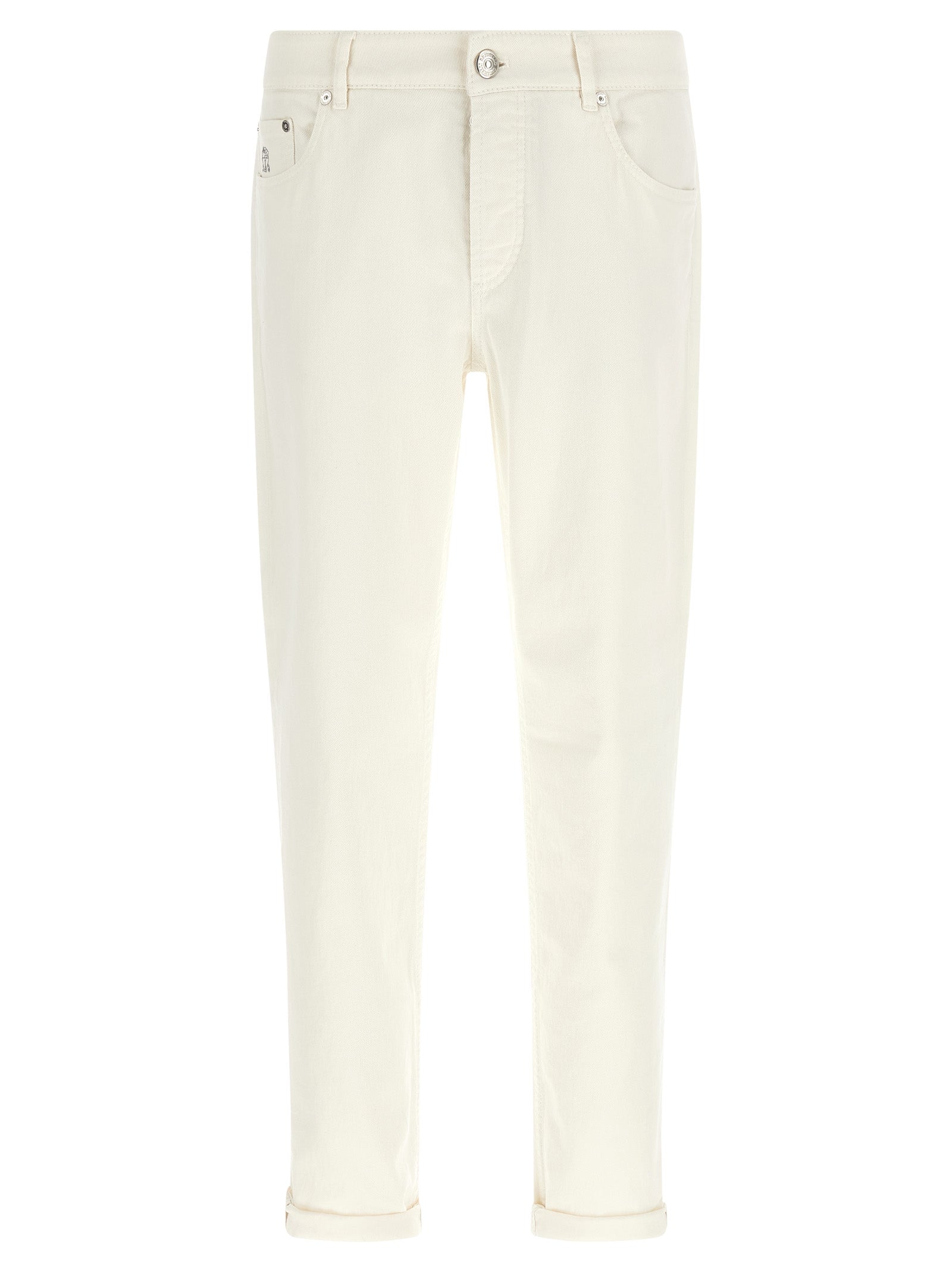 Brunello Cucinelli Weiße Baumwoll-Jeans Denim