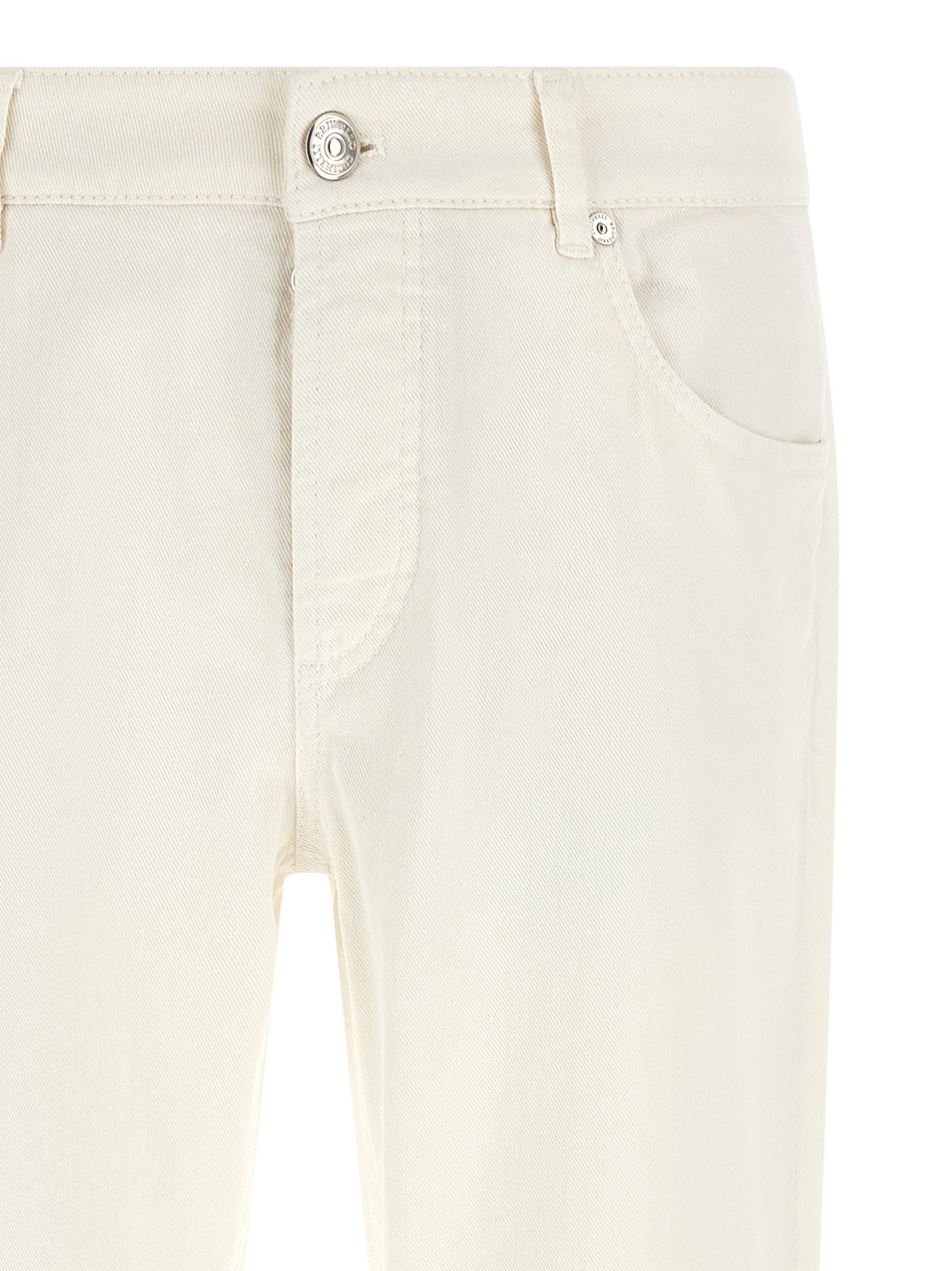 Brunello Cucinelli Weiße Baumwoll-Jeans Denim