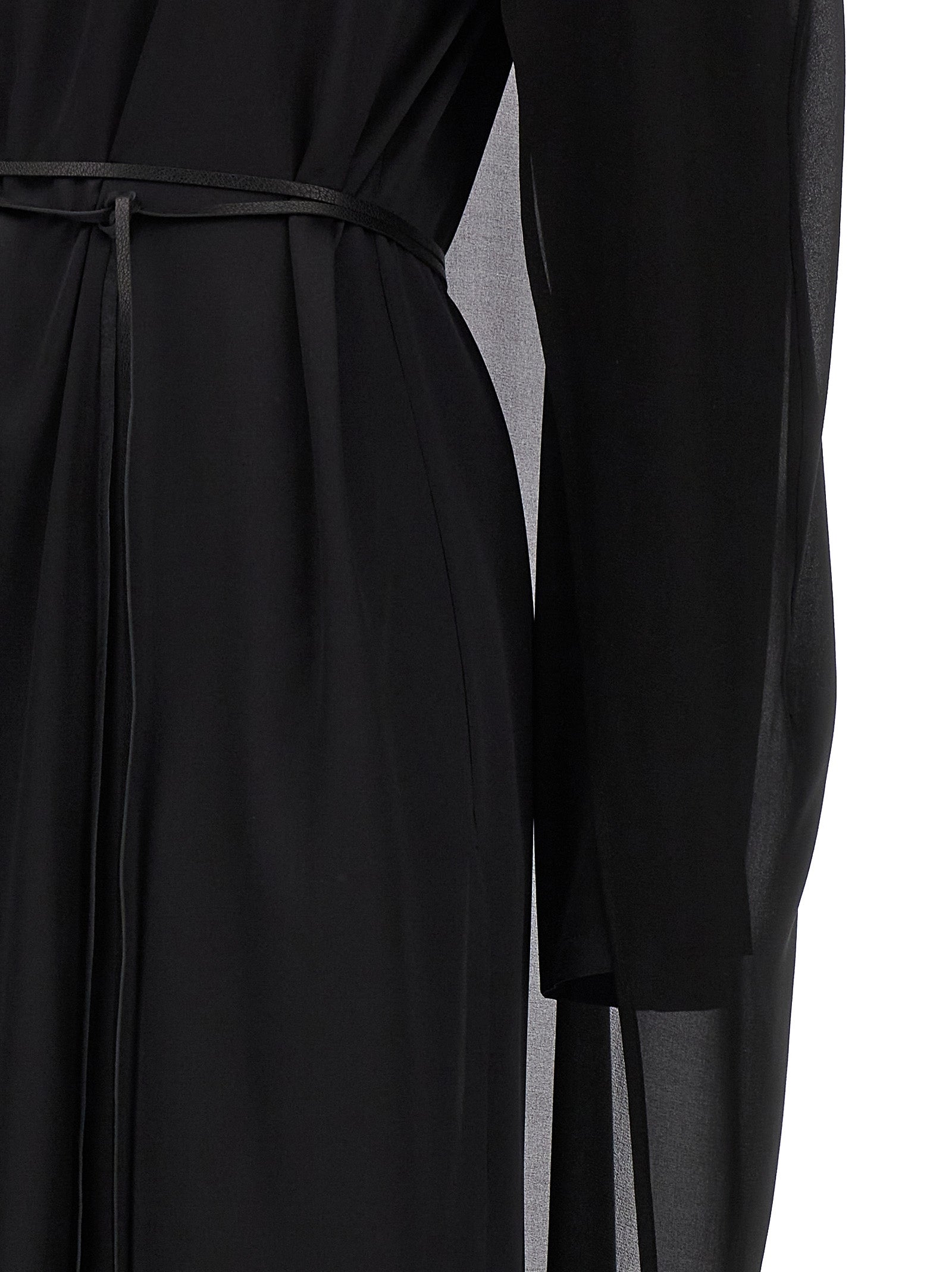 DI.LA3 PARI' Schwarzes Seiden-Maxikleid