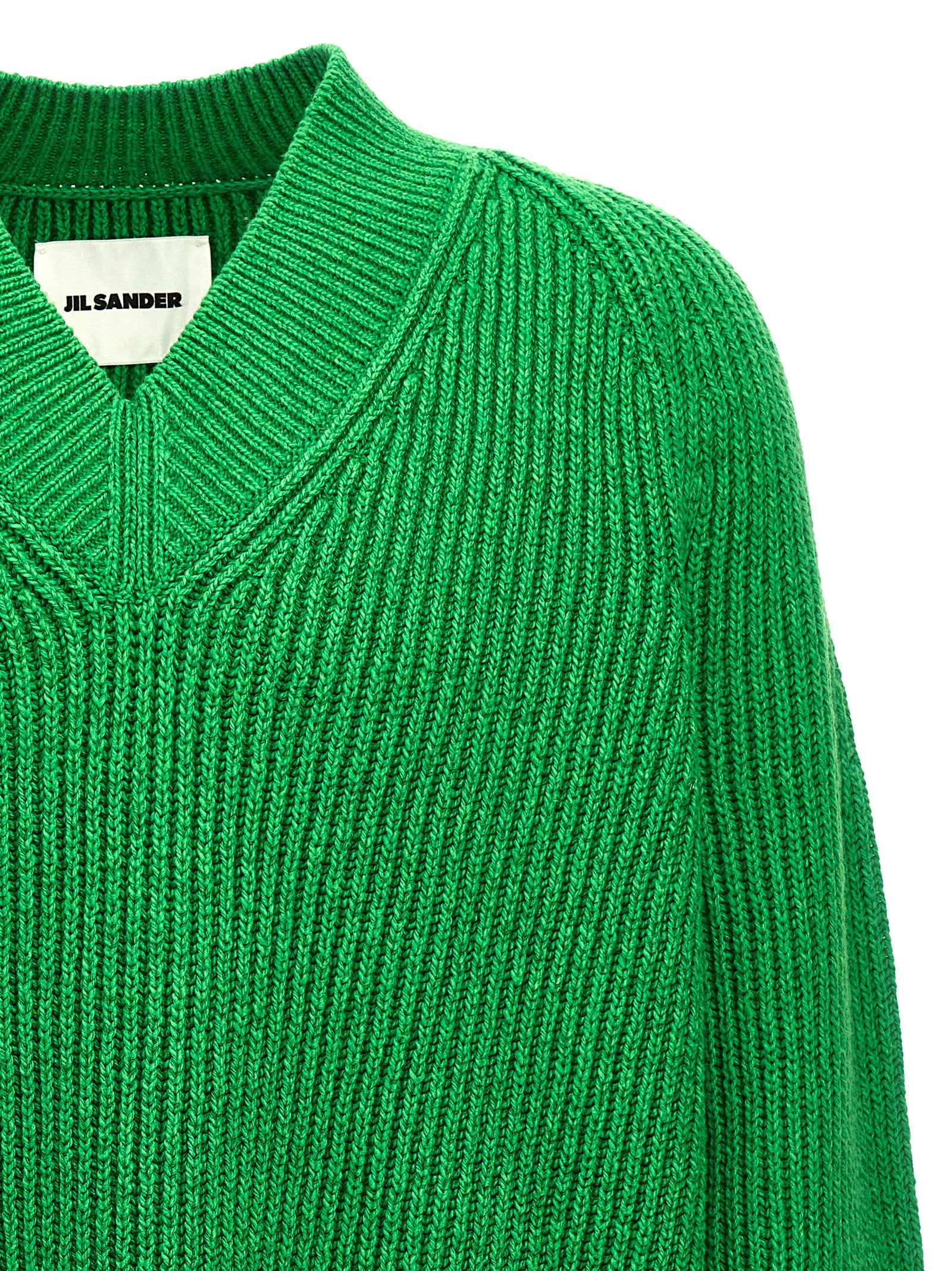 Jil Sander Baumwoll-Cardigan in Zweifarbenoptik