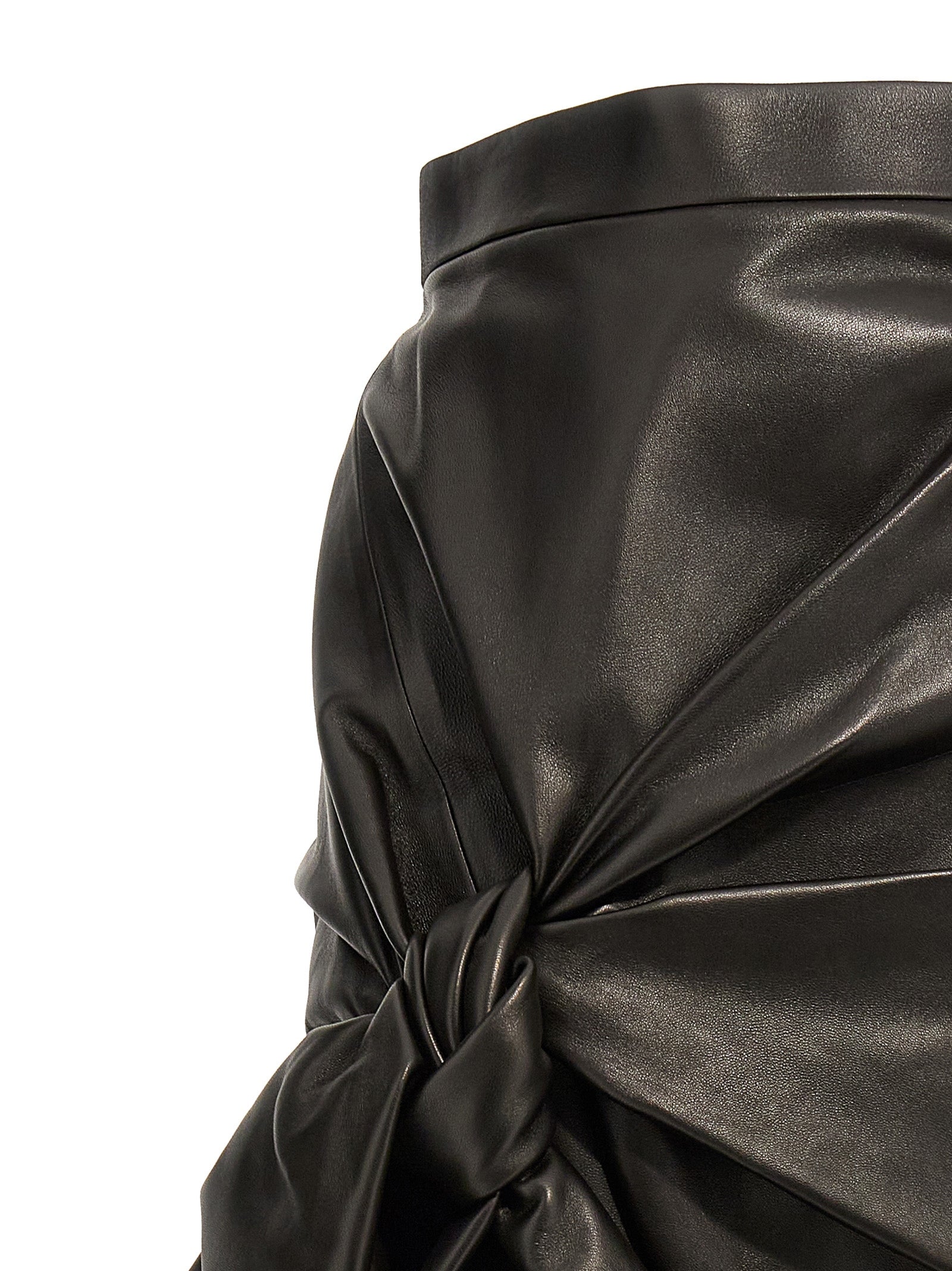 Alexander McQueen Langer Rock aus schwarzem Lammleder