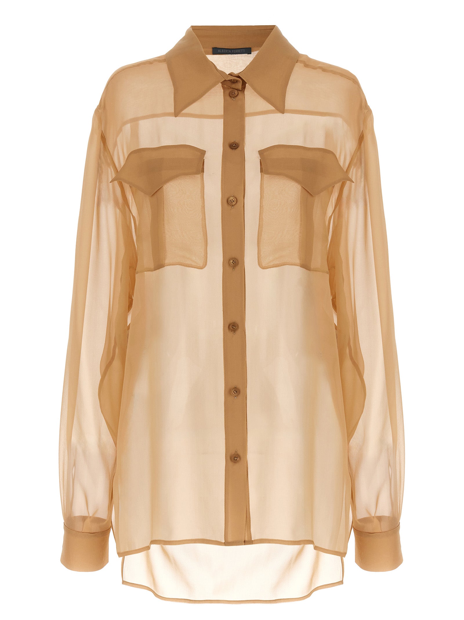 Alberta Ferretti Beige Seidenbluse