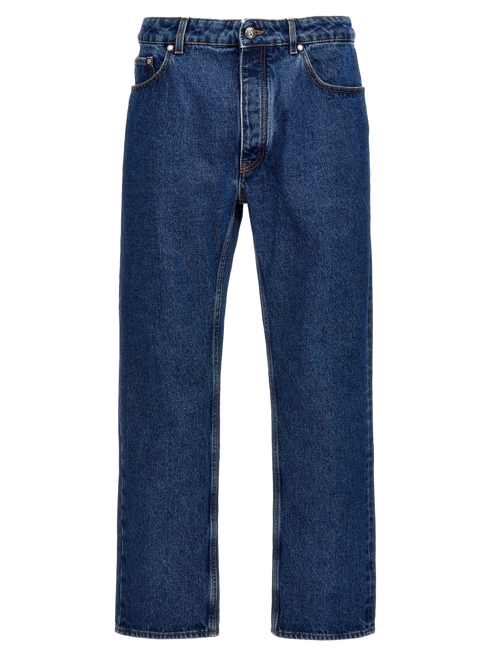 Palm Angels Blaue Jeans aus Baumwolle im geraden Schnitt