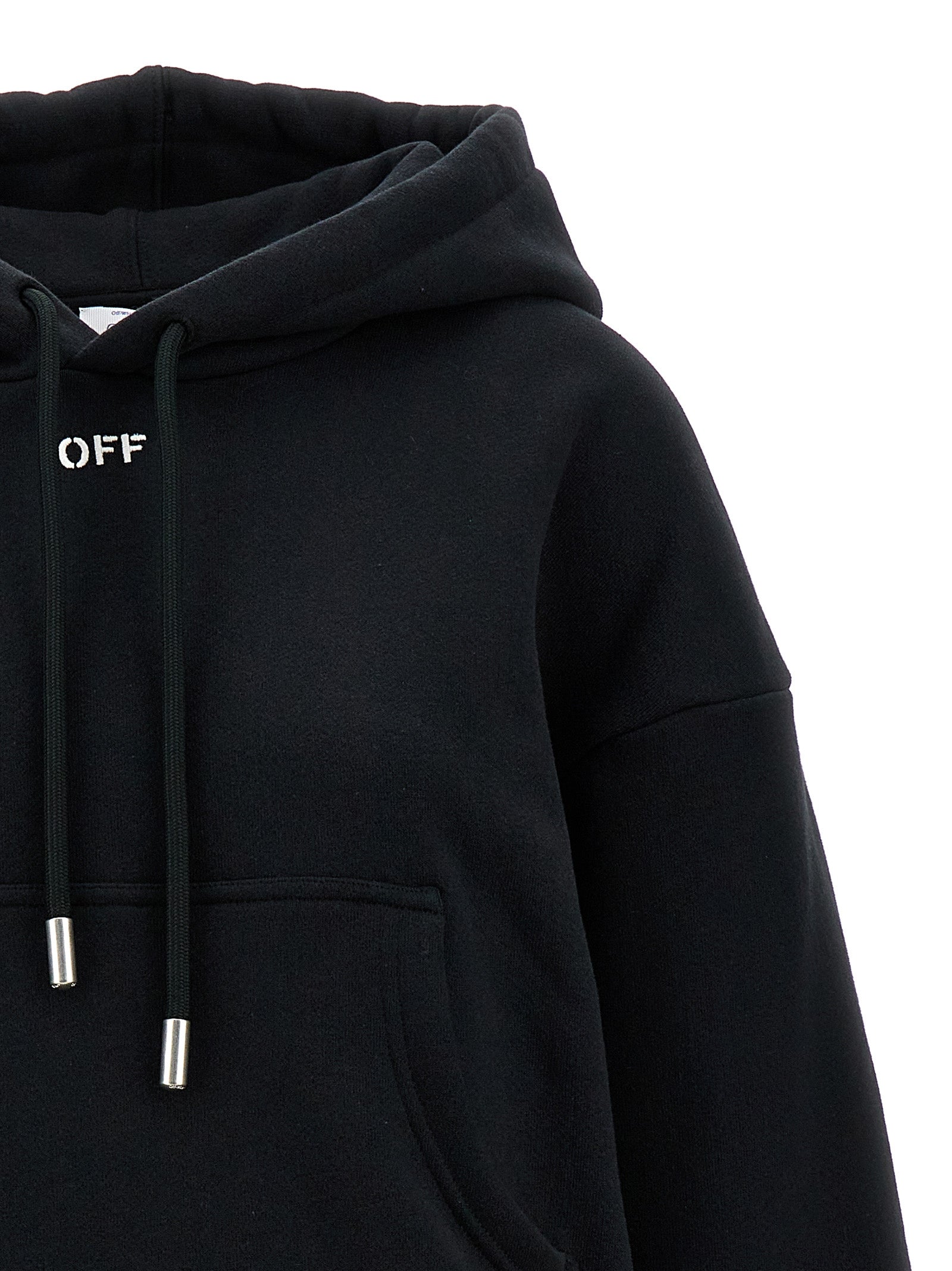 Off-White Schwarzer Baumwoll-Hoodie
