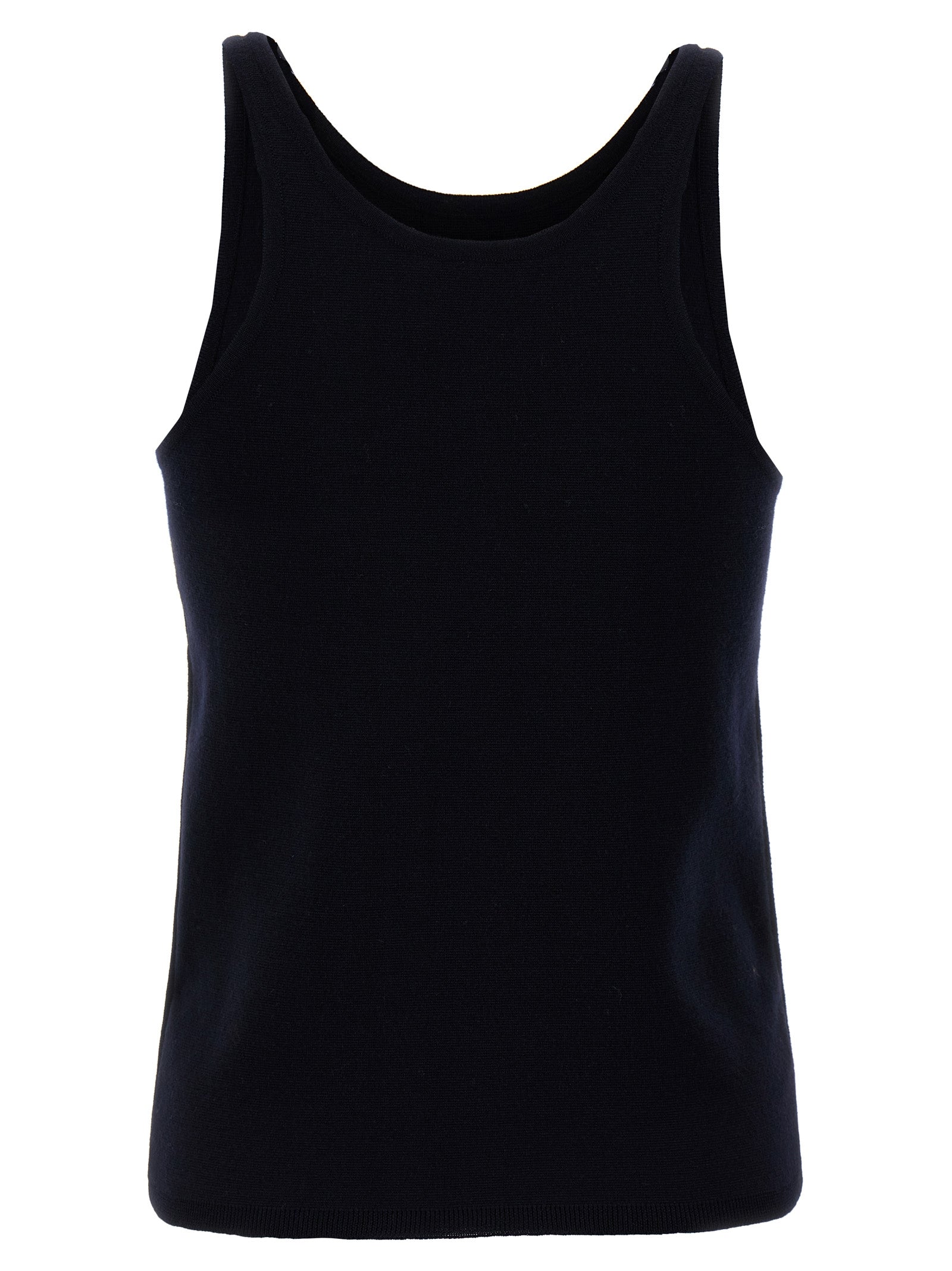 Max Mara Blaue Tanktops aus reiner Schurwolle