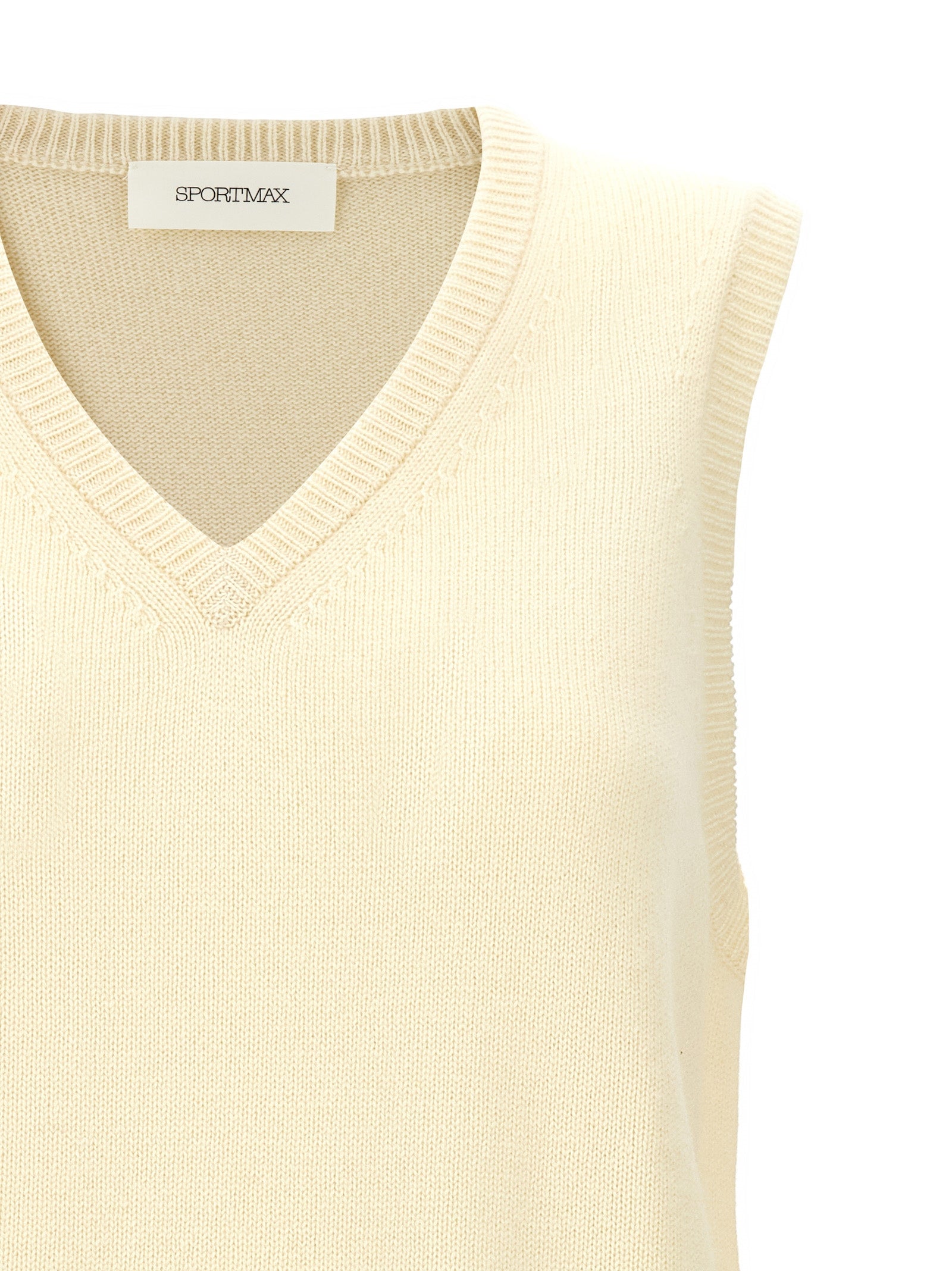 Sportmax Ärmellose Zweifarbige Wolljacke