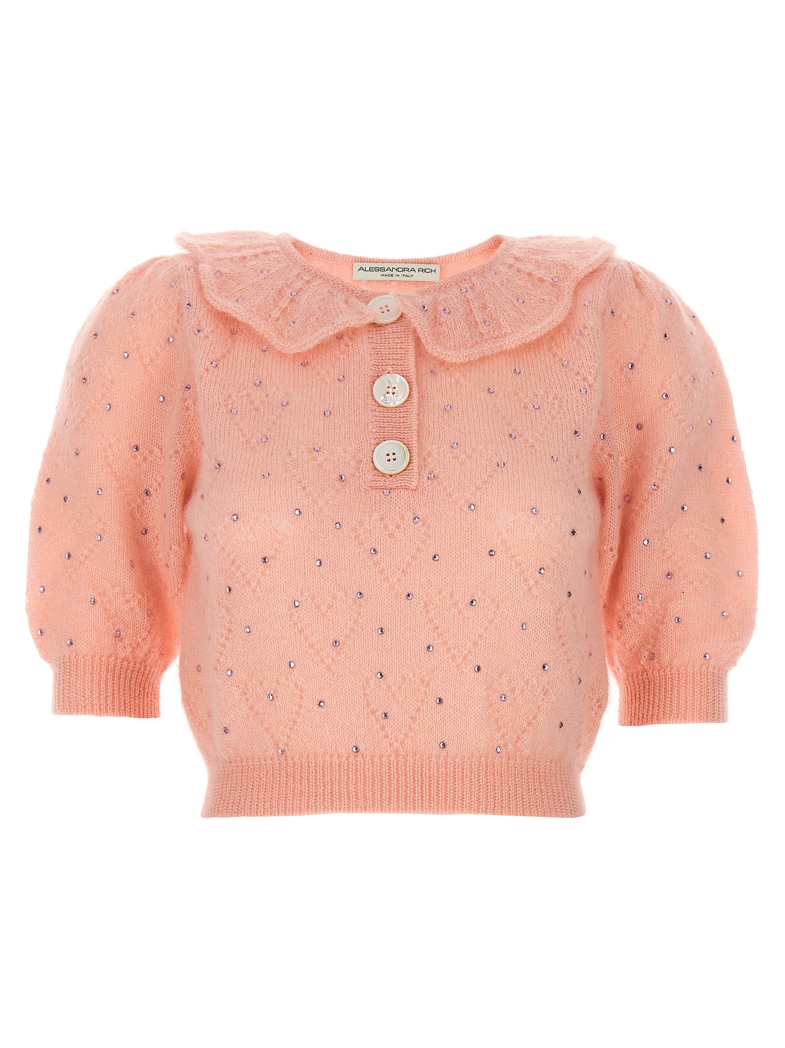 Alessandra Rich Mehrfarbige Wollstrickjacke