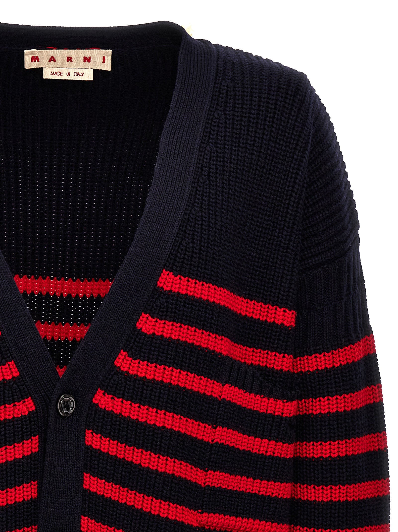 Marni Mehrfarbige Strickjacke aus reiner Schurwolle