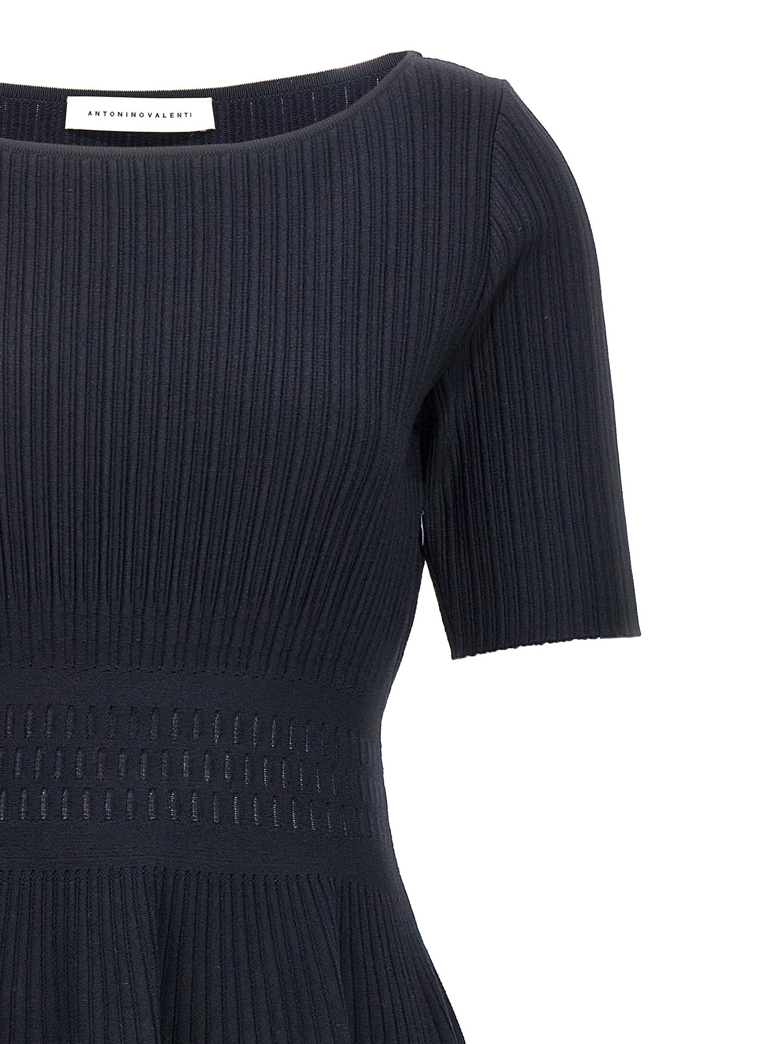 ANTONINO VALENTI Blaues Viskose-Midi-Kleid