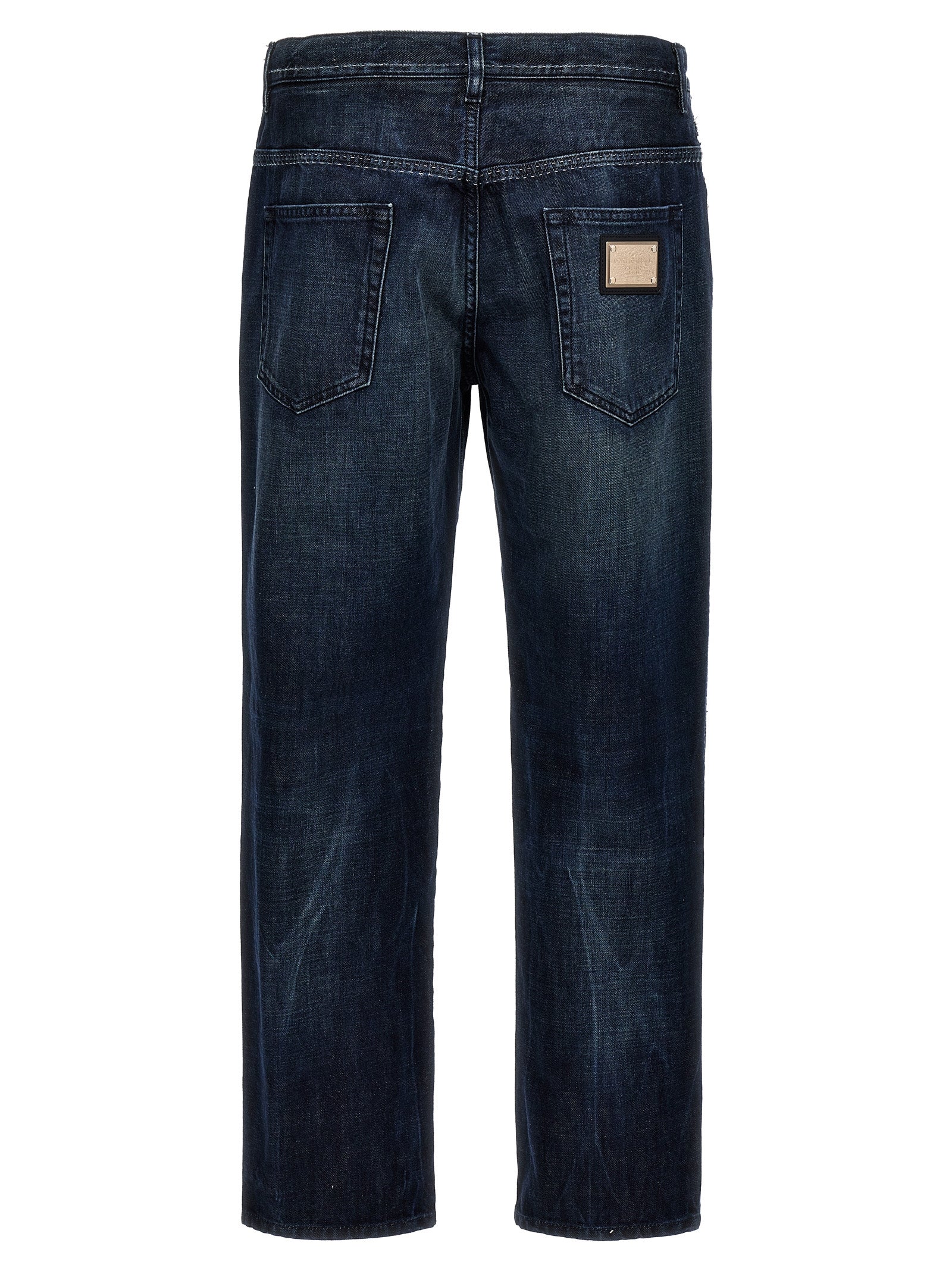 Dolce & Gabbana Blaue Baumwoll-Skinny-Jeans