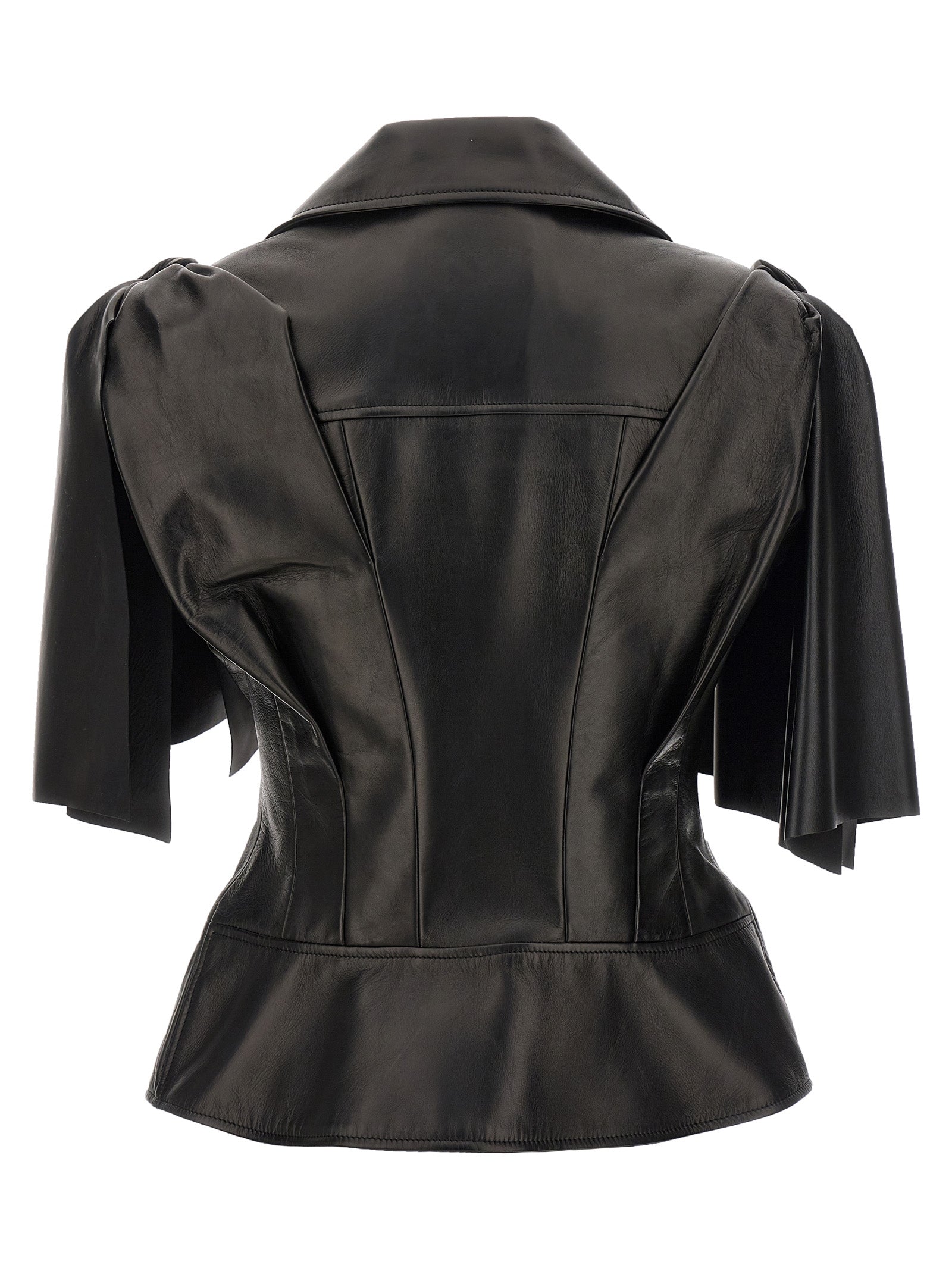 Alexander McQueen Ärmellose Jacke aus schwarzem Lammleder