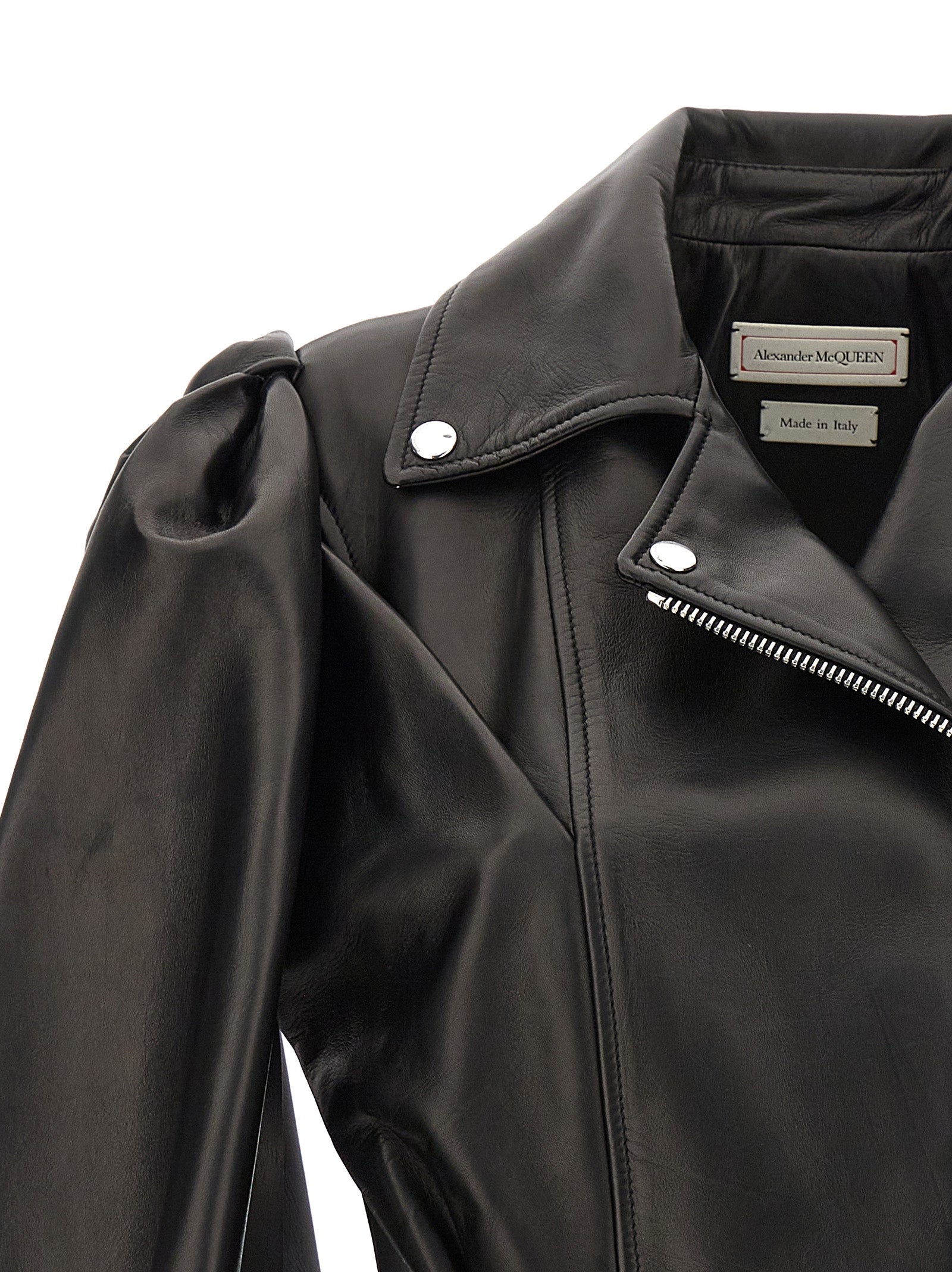 Alexander McQueen Ärmellose Jacke aus schwarzem Lammleder