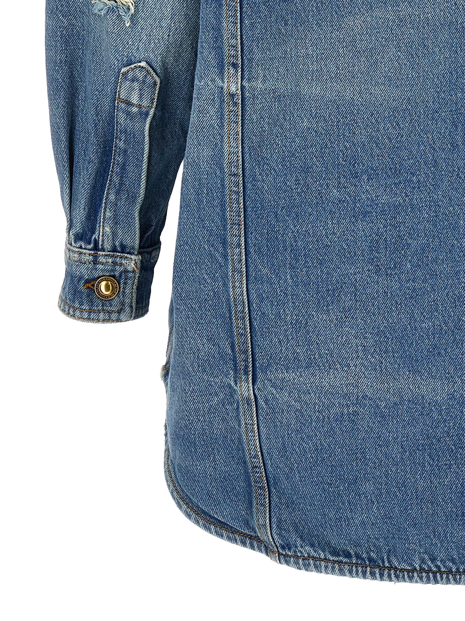 Palm Angels Blaue Jeansjacke aus Baumwolle