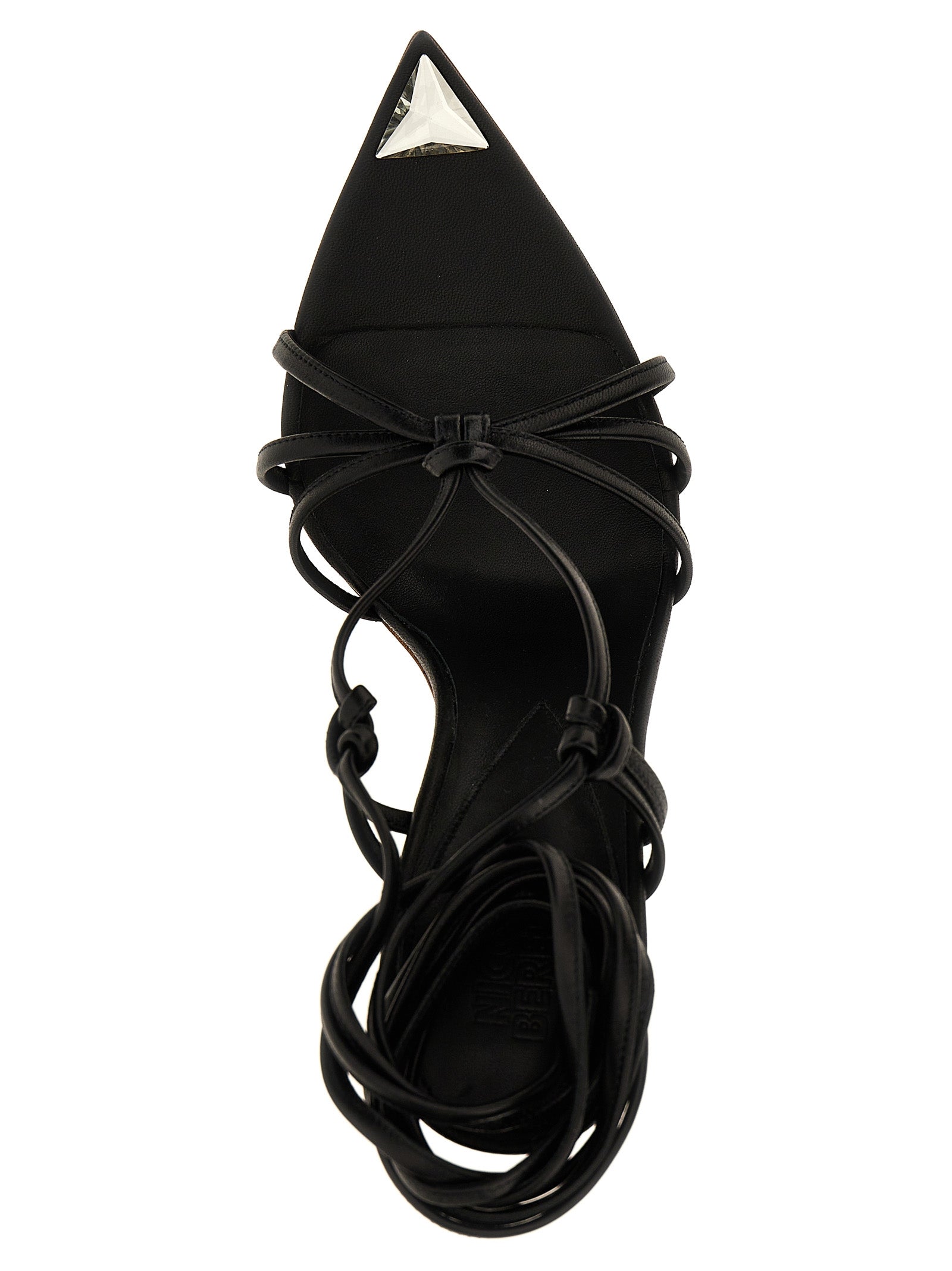 NICOLO' BERETTA Schwarze Stilettosandalen aus Lammleder