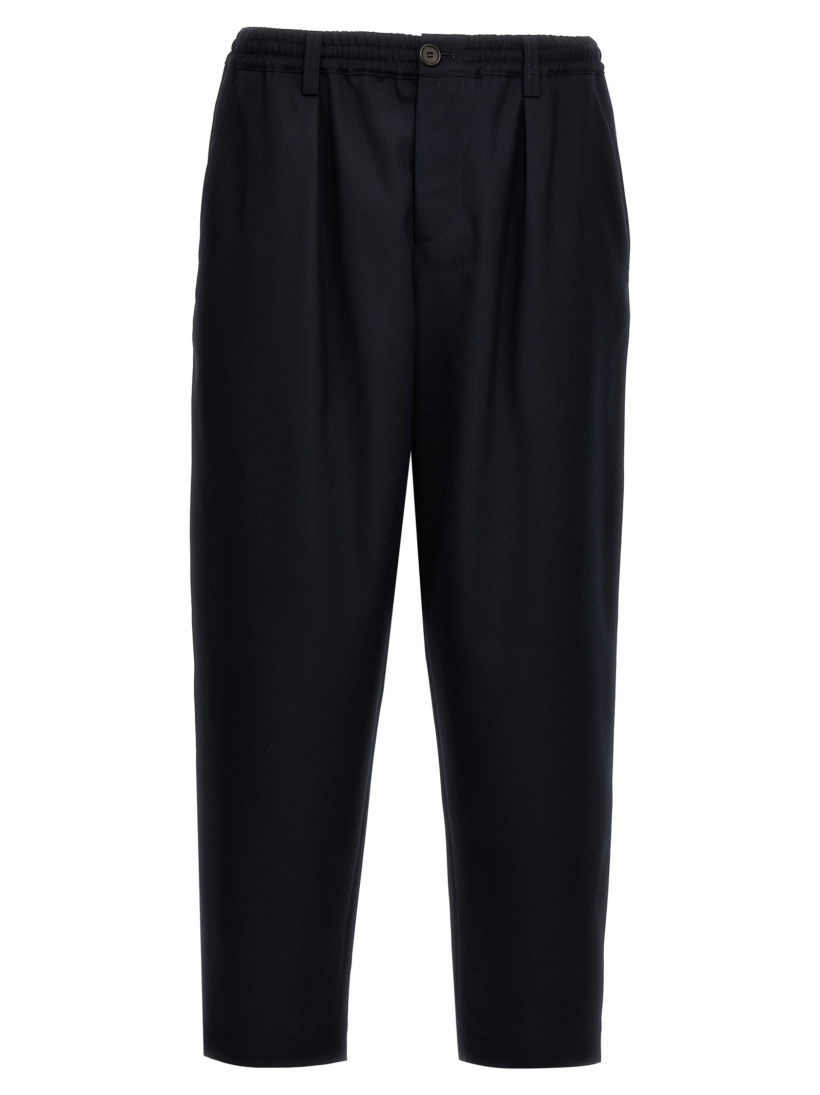 Marni Blaue Cropped Hose aus reiner Schurwolle