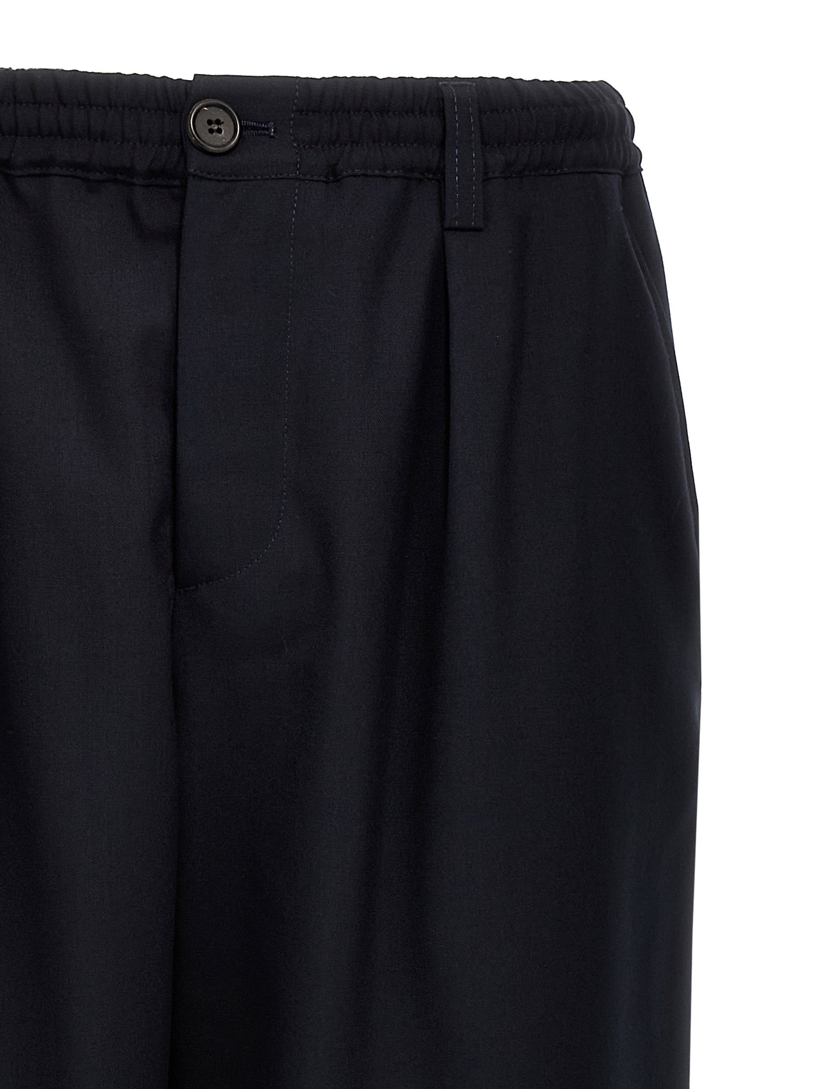 Marni Blaue Cropped Hose aus reiner Schurwolle