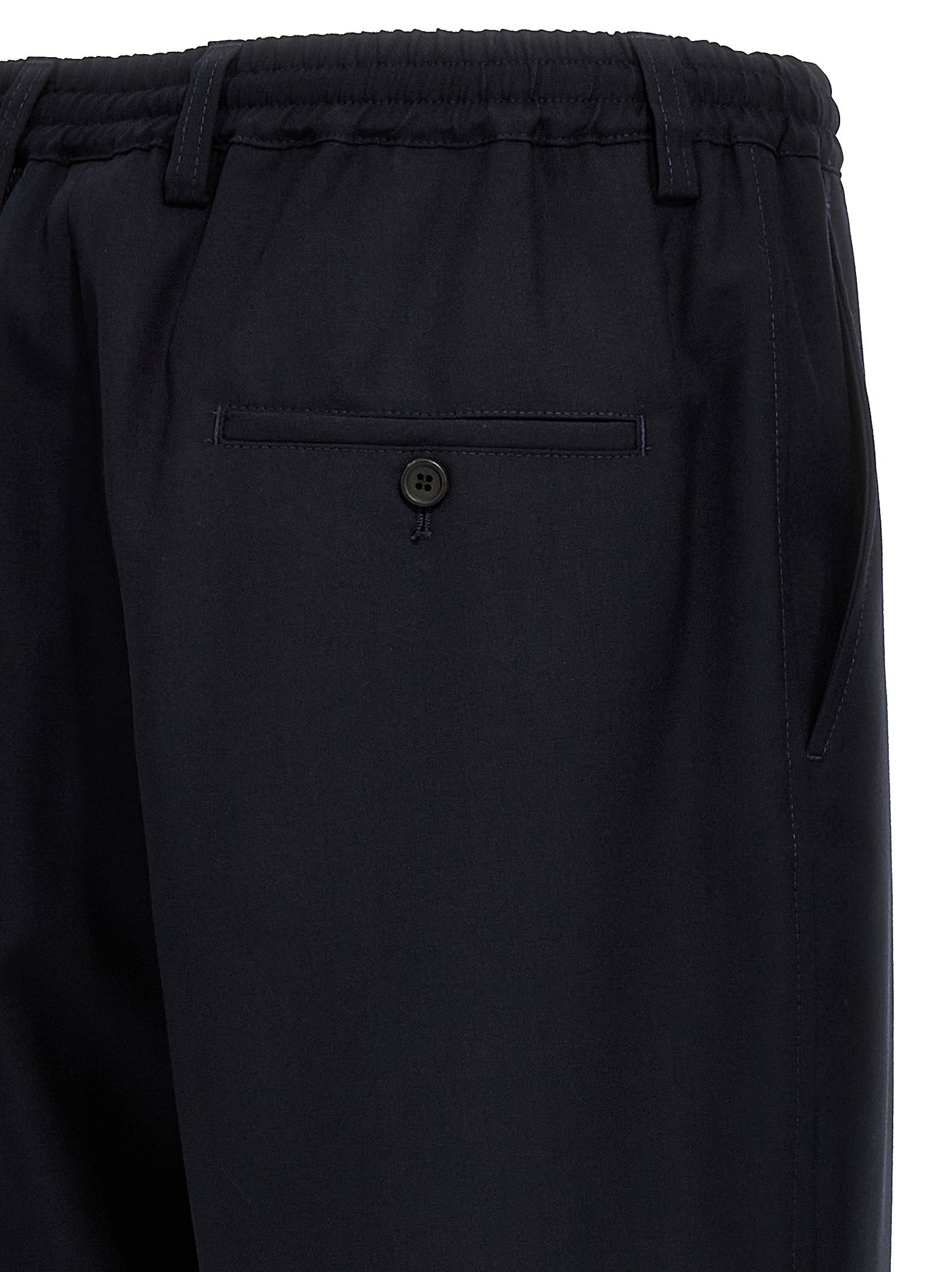 Marni Blaue Cropped Hose aus reiner Schurwolle