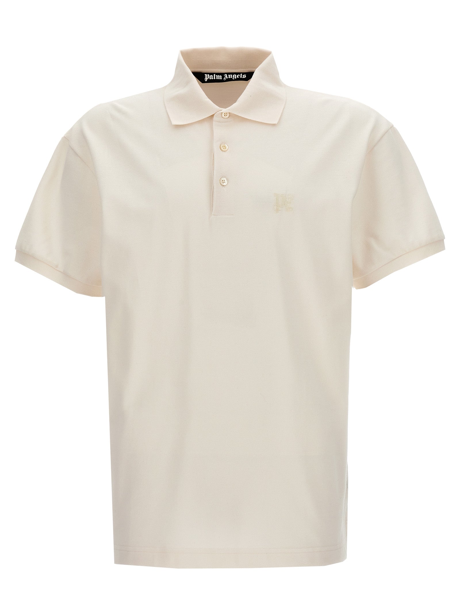 Palm Angels Weißes Poloshirt aus Polyester