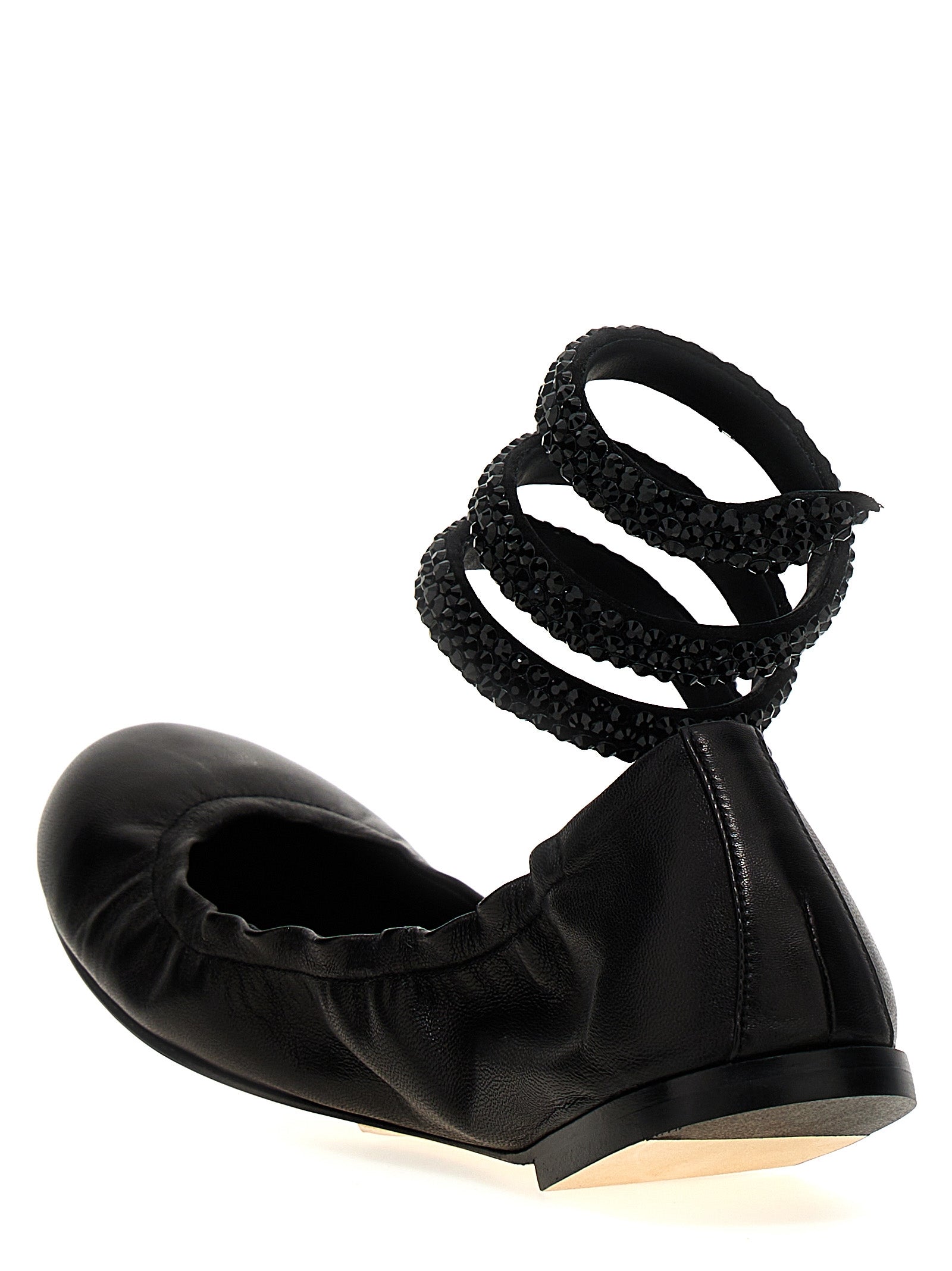 RENE CAOVILLA Schwarze Ballerinas aus Lammleder