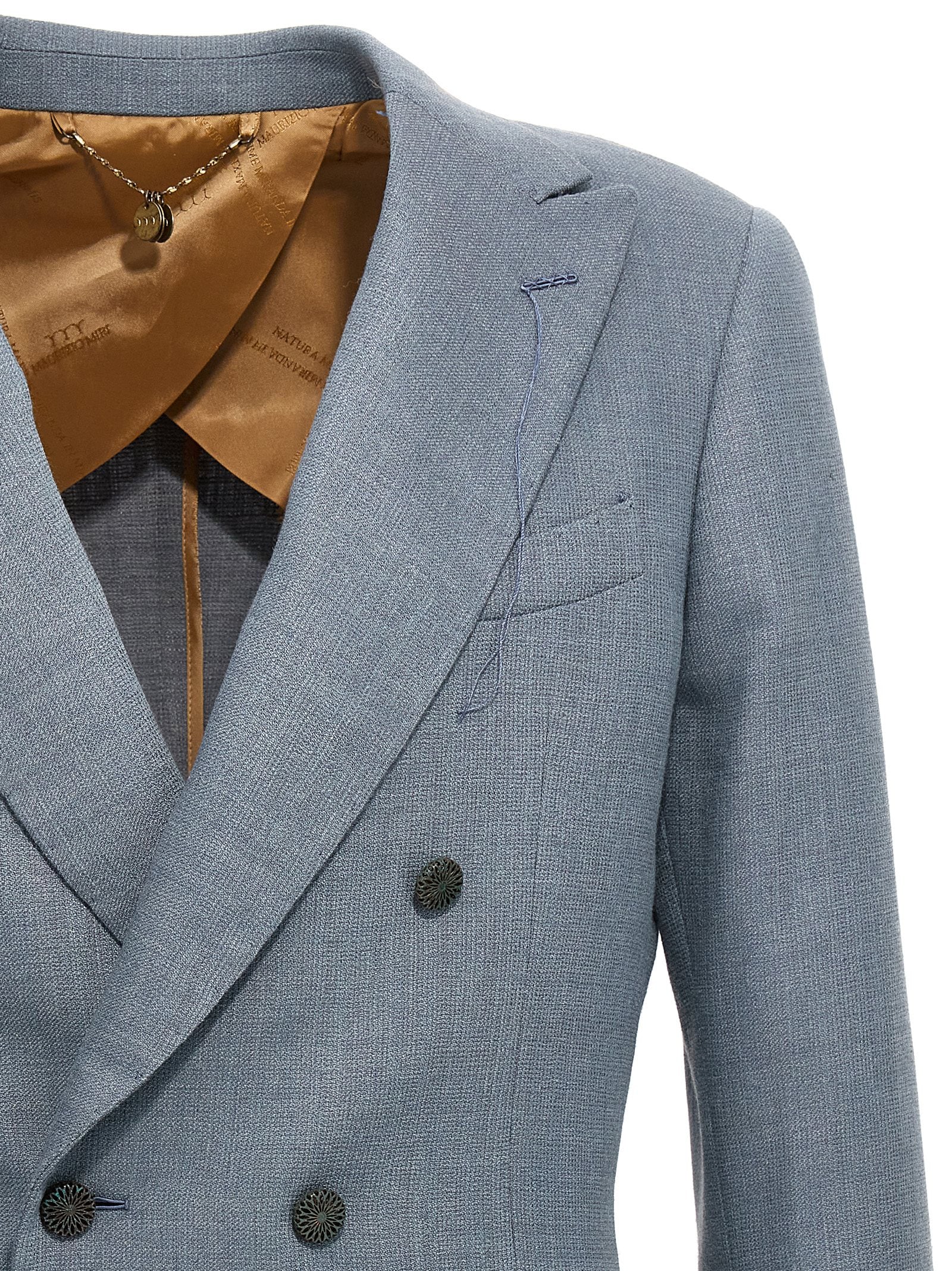 MAURIZIO MIRI Blauer Seidenblazer