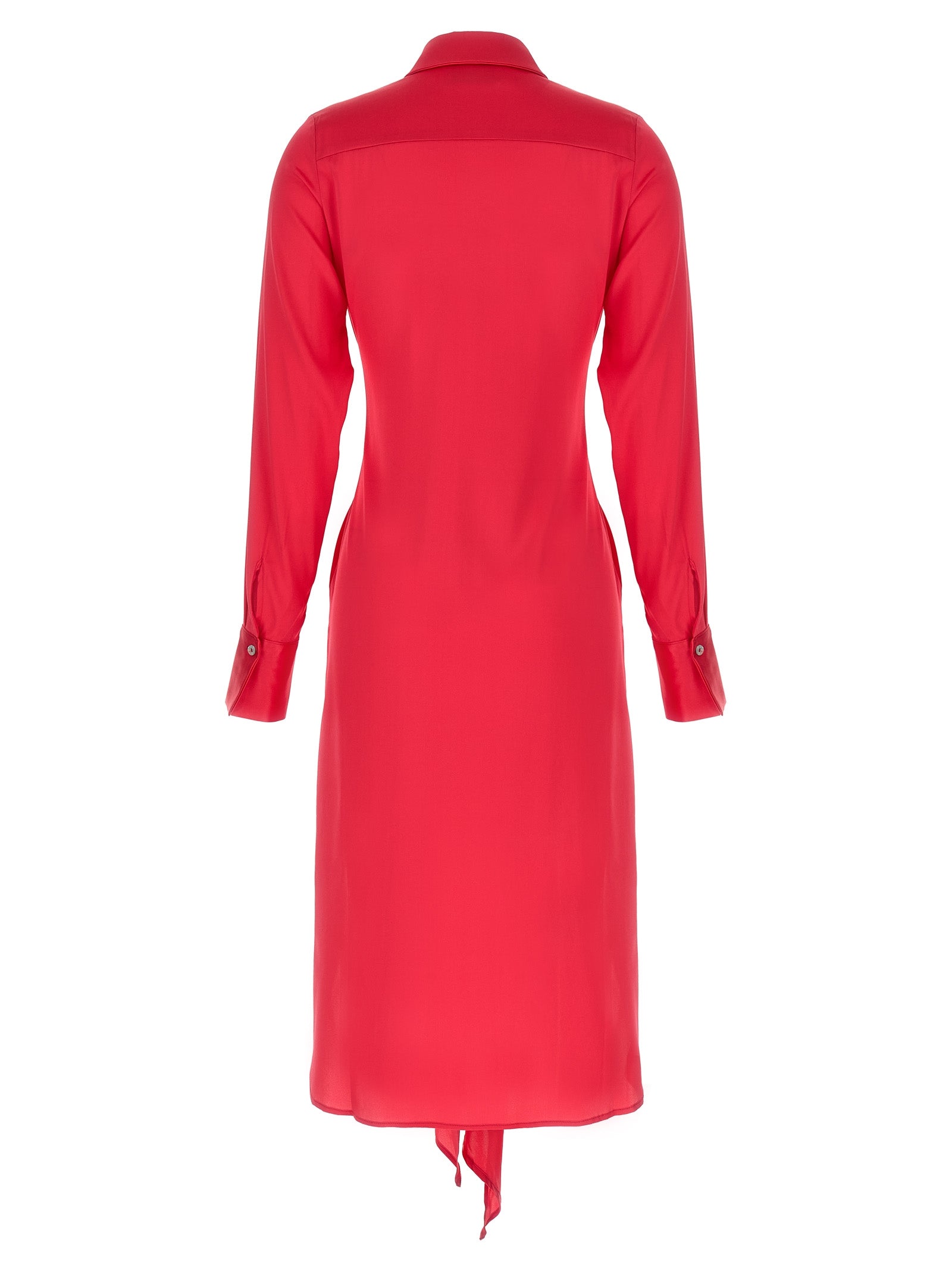 LE TWINS Fuchsia Seiden-Maxikleid