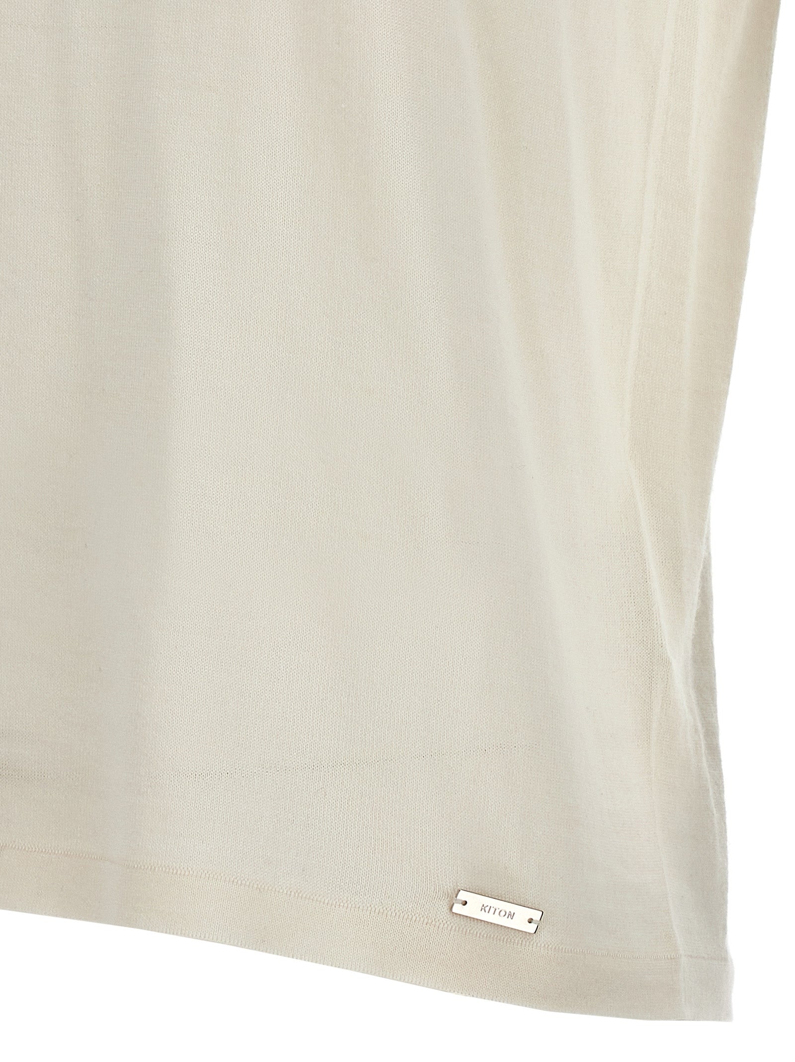 Kiton Weißes Kaschmir-T-Shirt