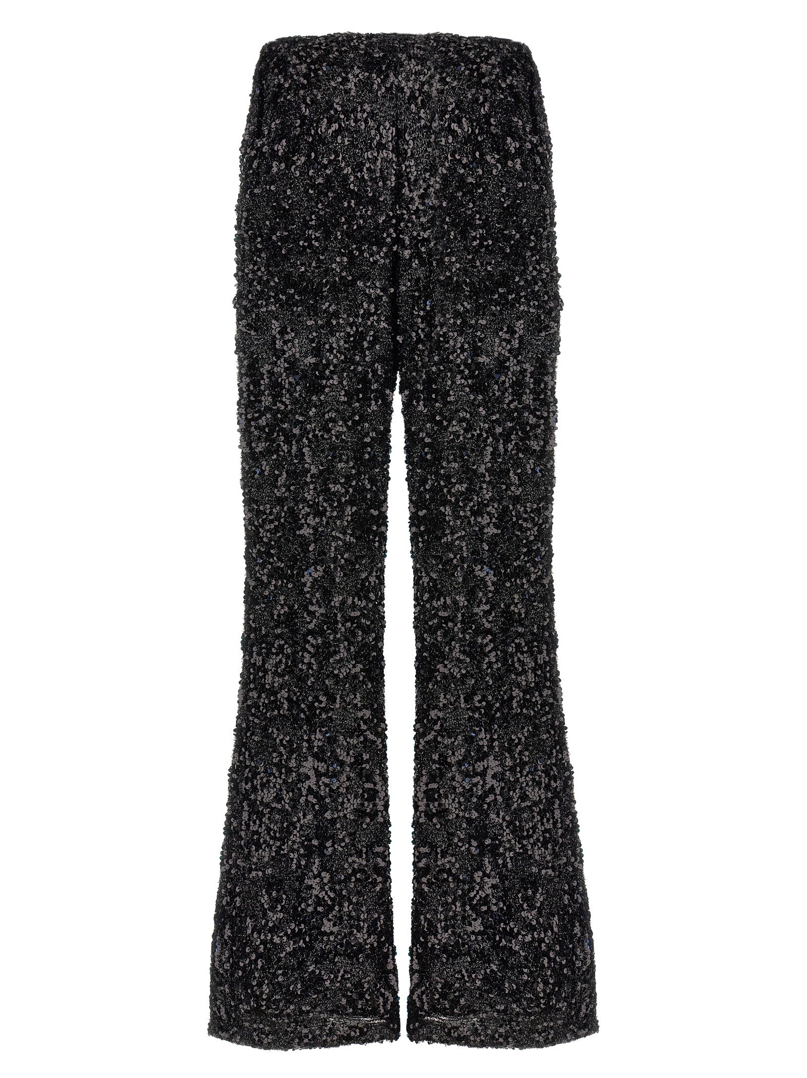 LE TWINS Schwarze Hose aus Polyester mit ausgestelltem Bein