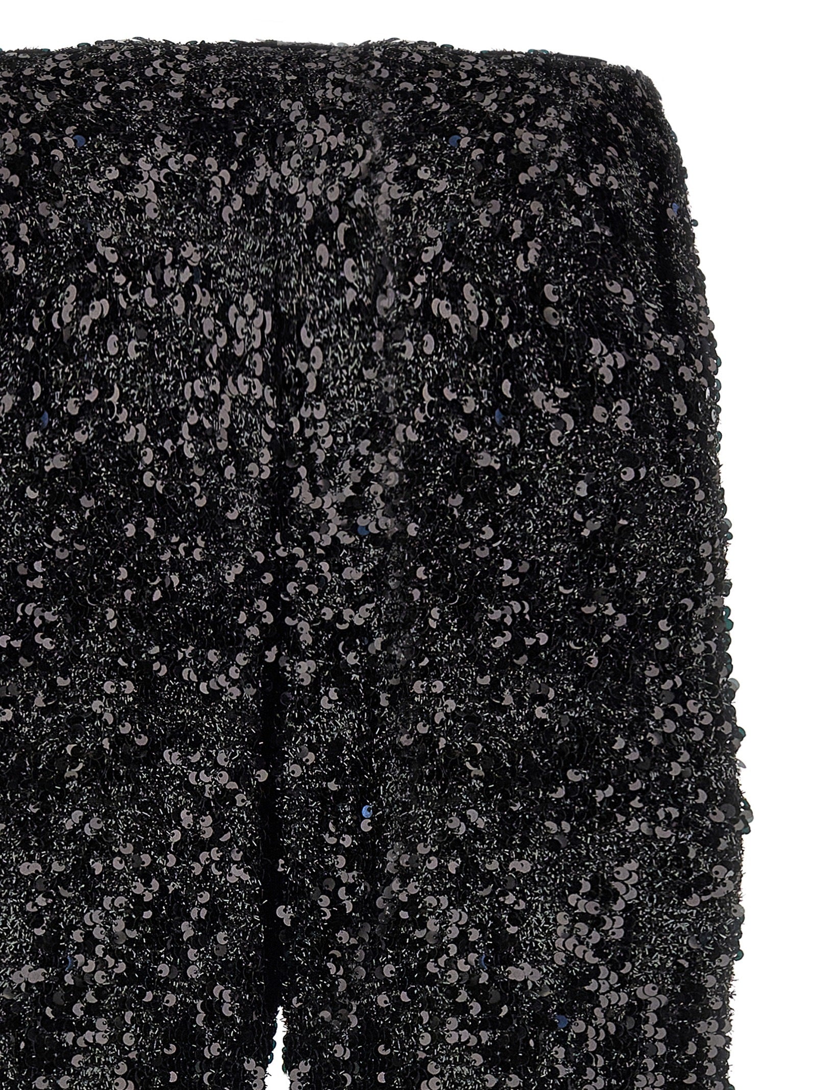 LE TWINS Schwarze Hose aus Polyester mit ausgestelltem Bein