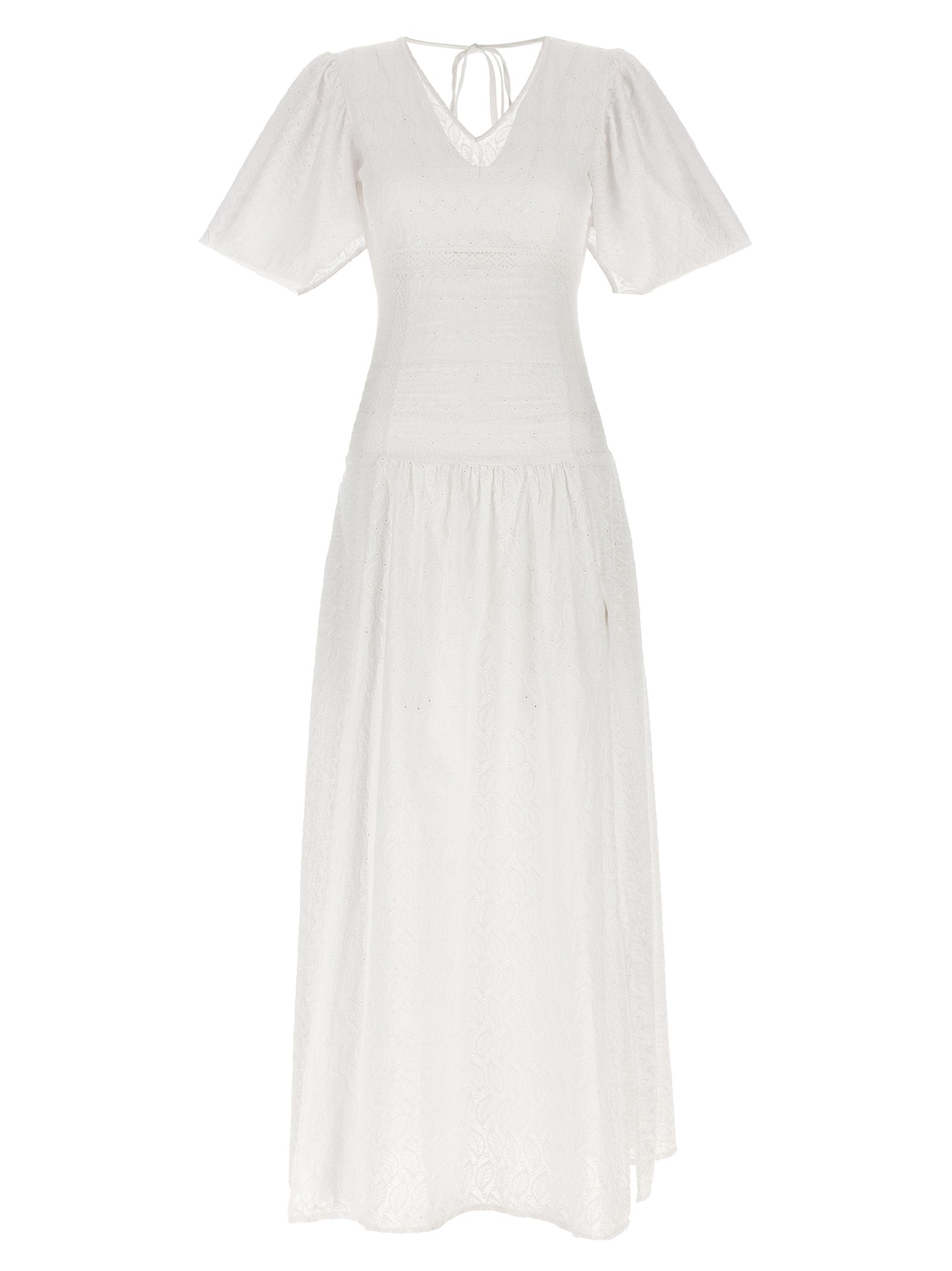 LE TWINS Weißes Baumwoll-Maxikleid