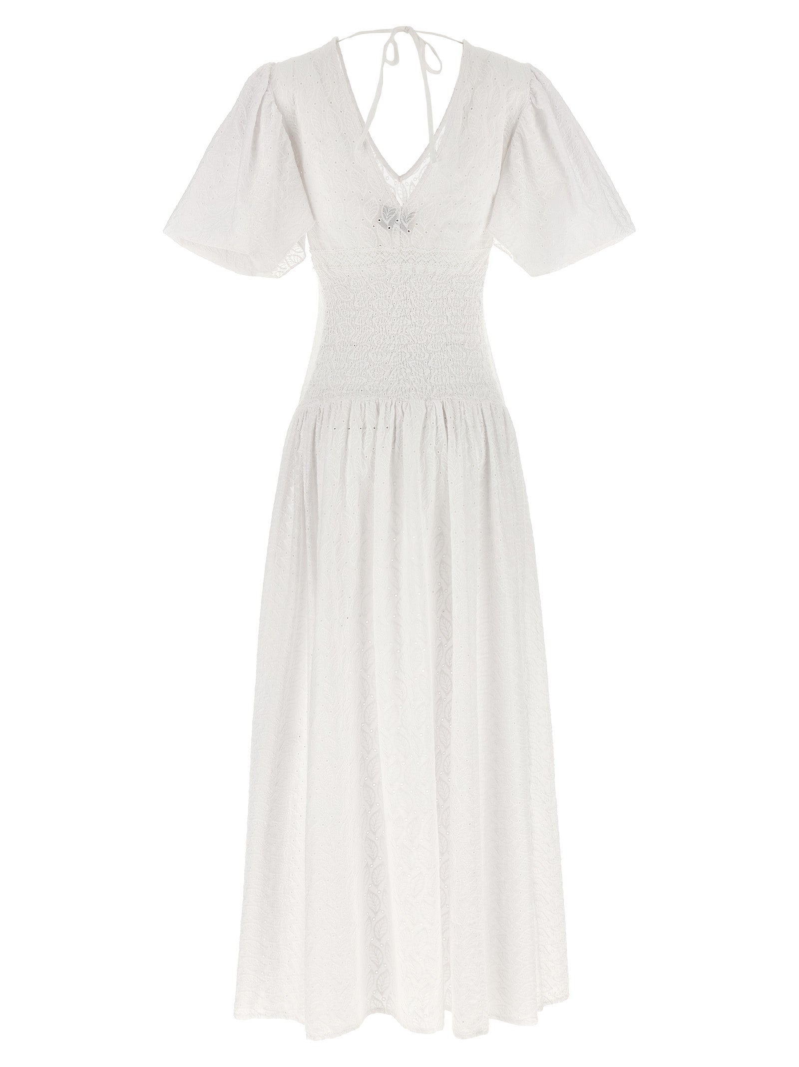 LE TWINS Weißes Baumwoll-Maxikleid