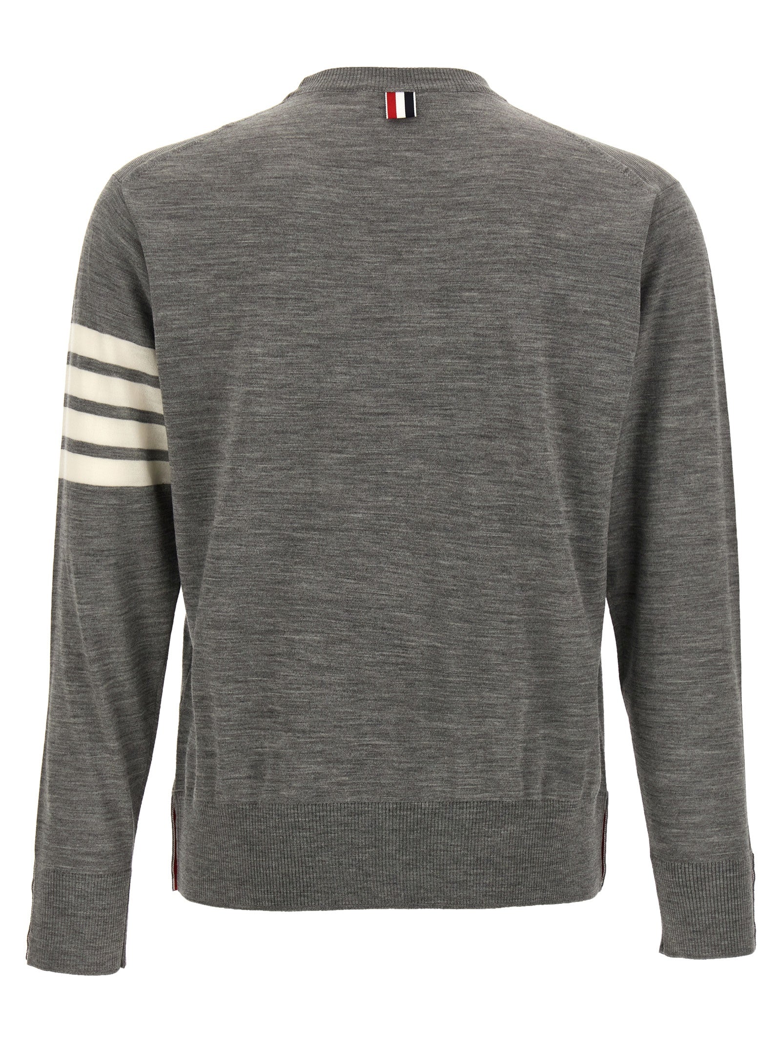 Thom Browne Grauer Cardigan aus reiner Schurwolle