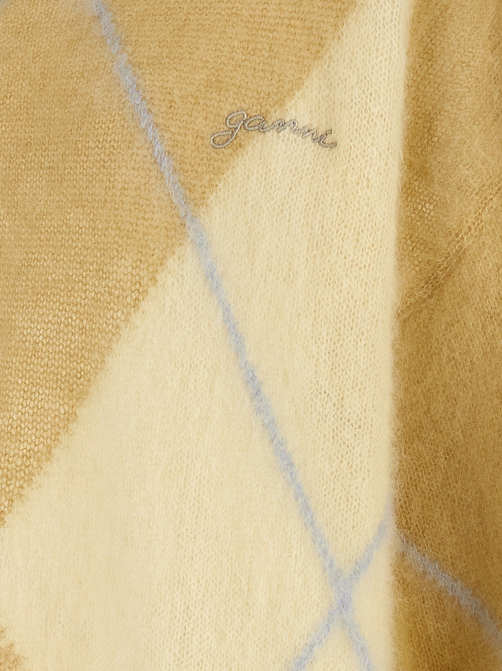 Ganni Zweifarbige Wollstrickjacke