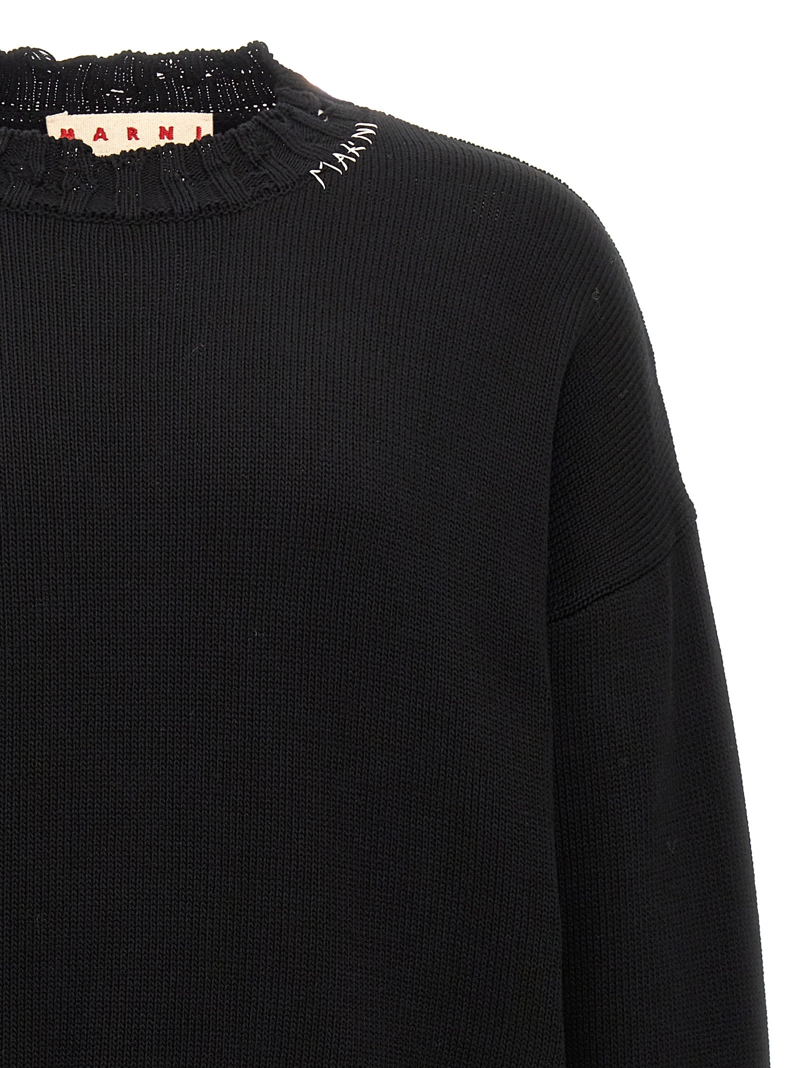 Marni Schwarzer Baumwollcardigan