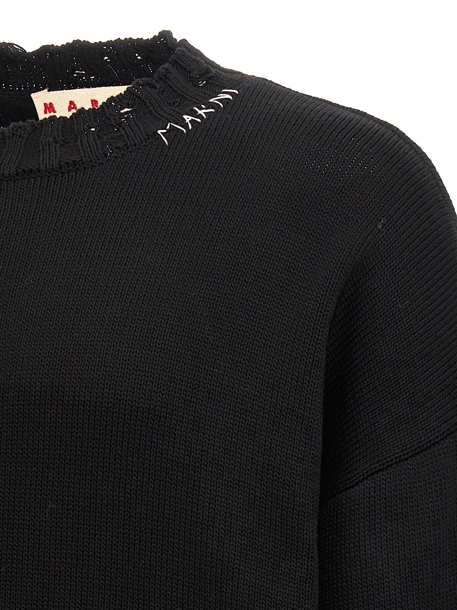 Marni Schwarzer Baumwollcardigan