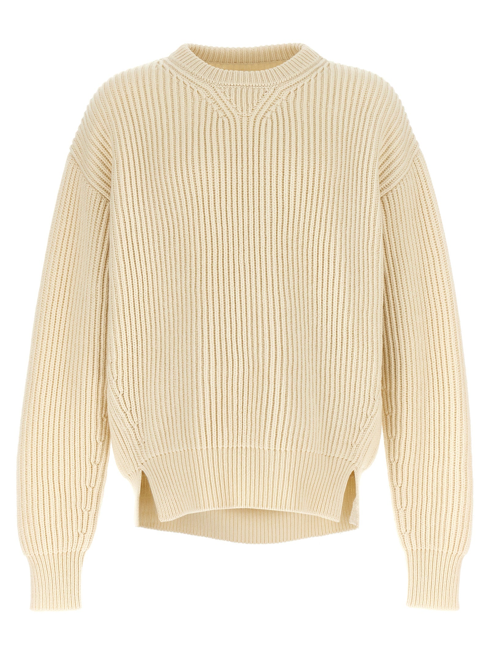 Jil Sander Weiße Wollstrickjacke