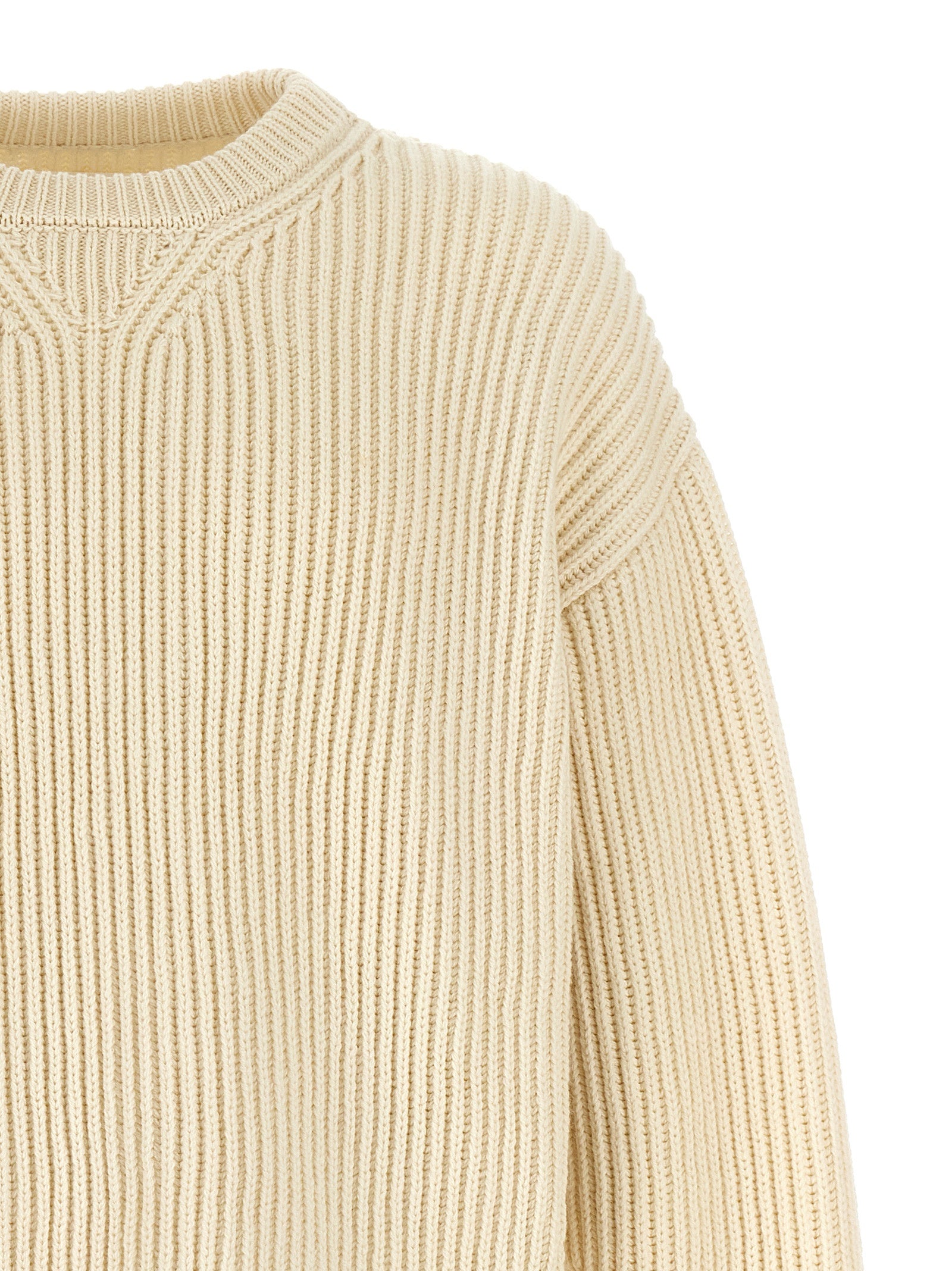 Jil Sander Weiße Wollstrickjacke
