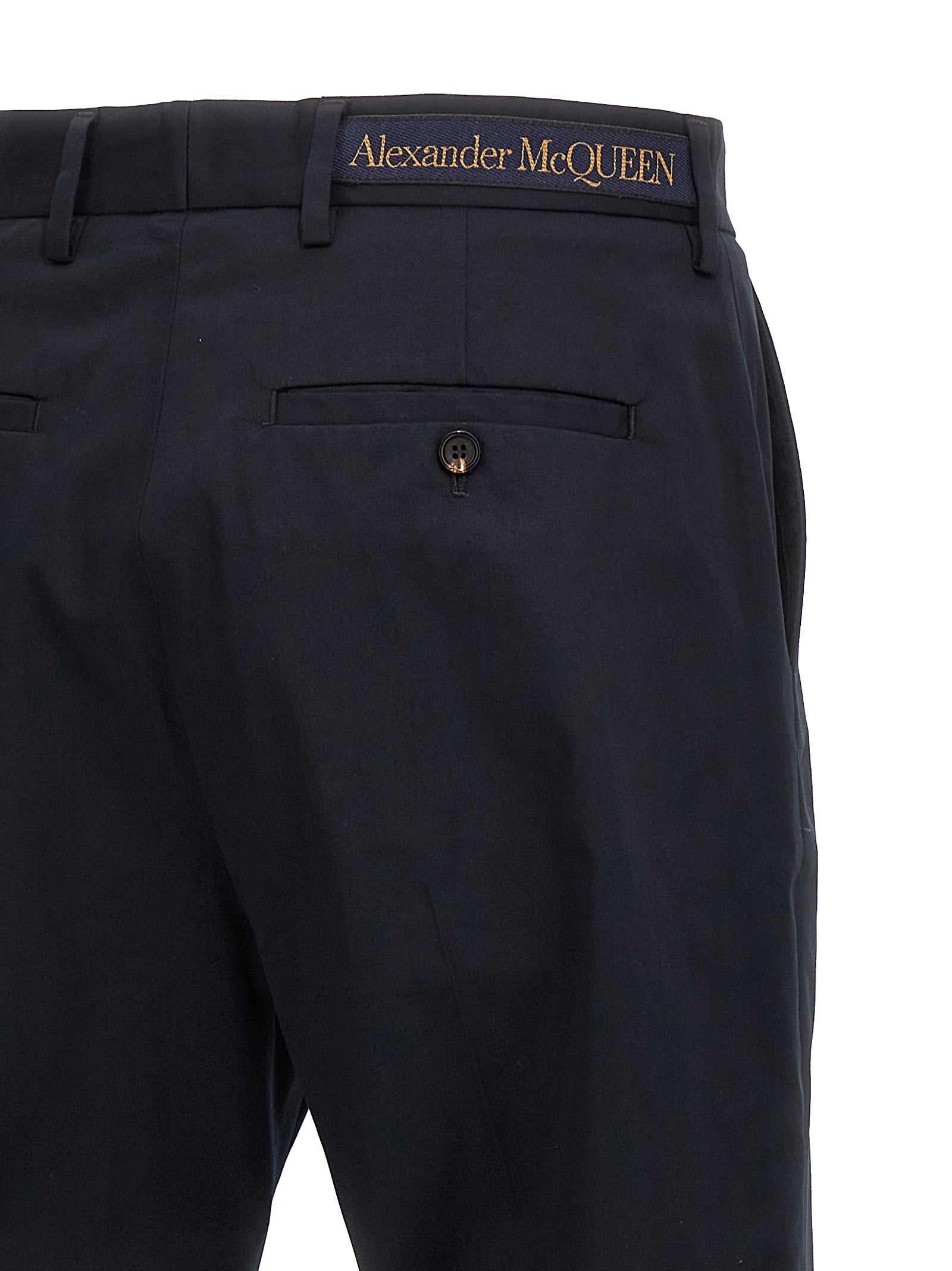 Alexander McQueen Blaue Baumwoll-Freizeithose