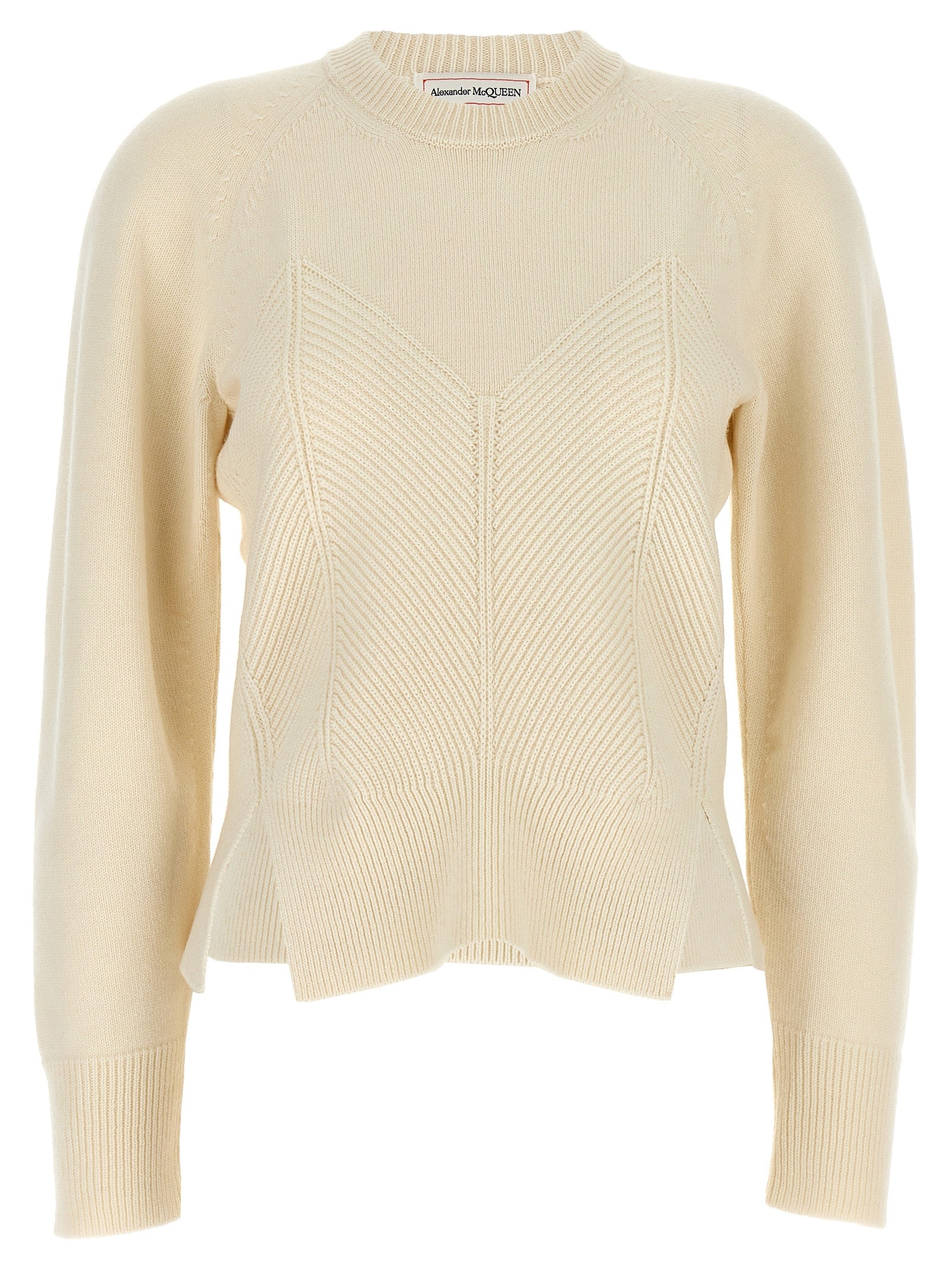 Alexander McQueen Weiße Wollstrickjacke