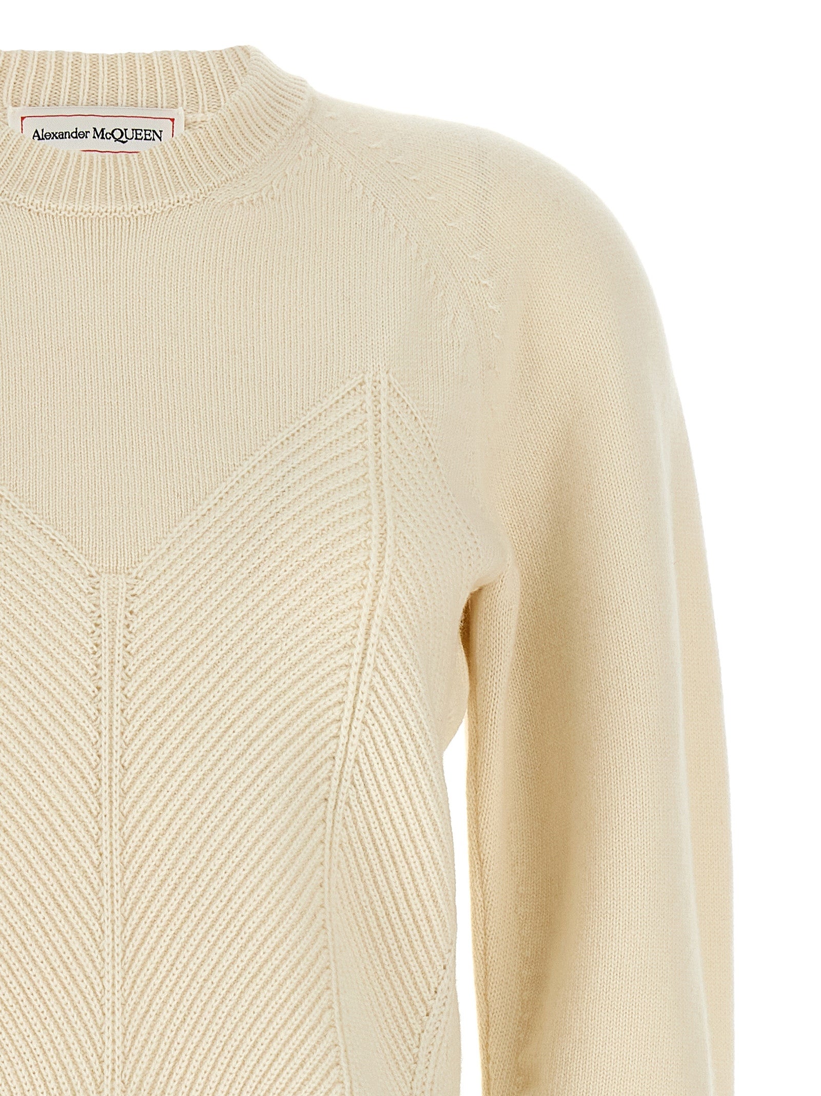 Alexander McQueen Weiße Wollstrickjacke