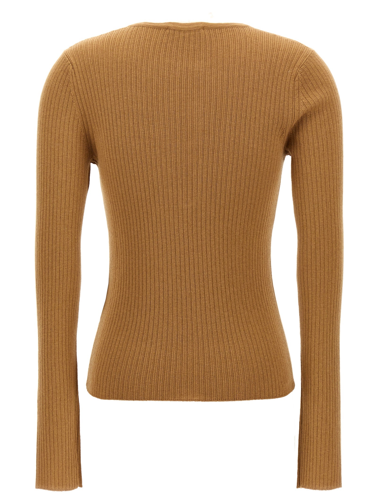 Max Mara Beige Seidenstrickjacke