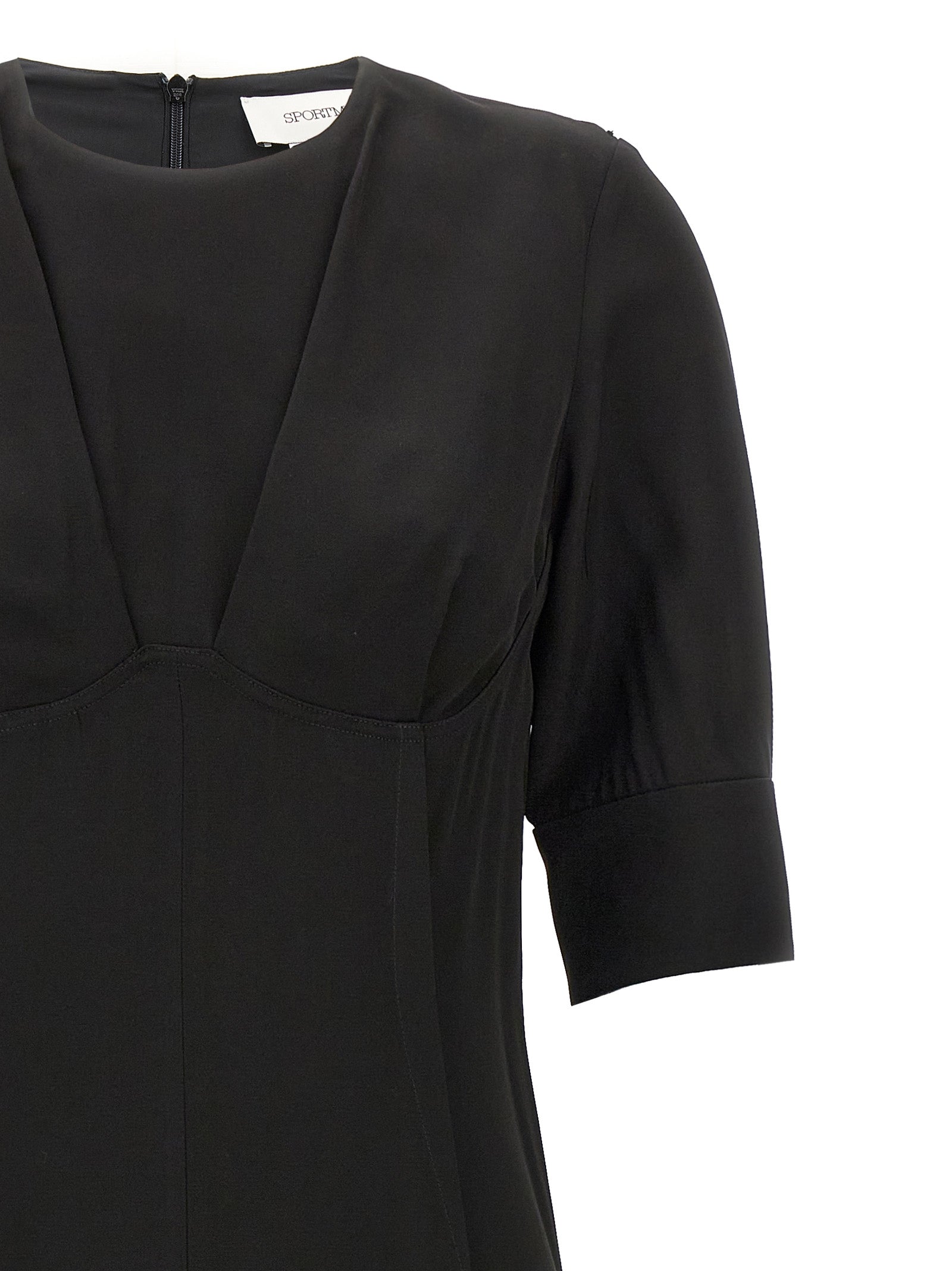 Sportmax Schwarzes Midikleid aus Viskose