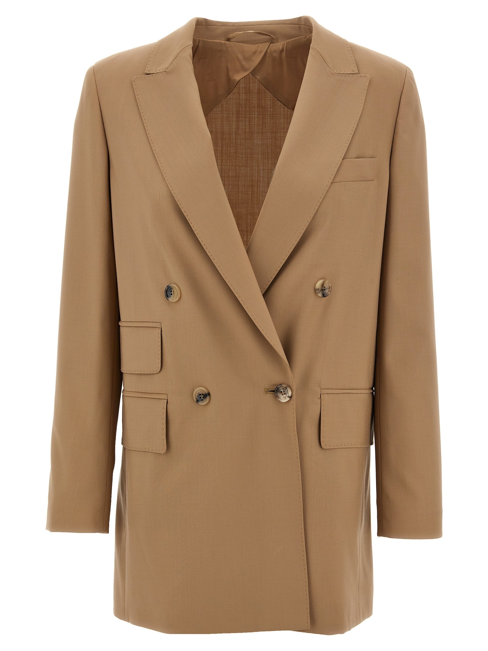Max Mara Mantel aus reiner Schurwolle in Beige