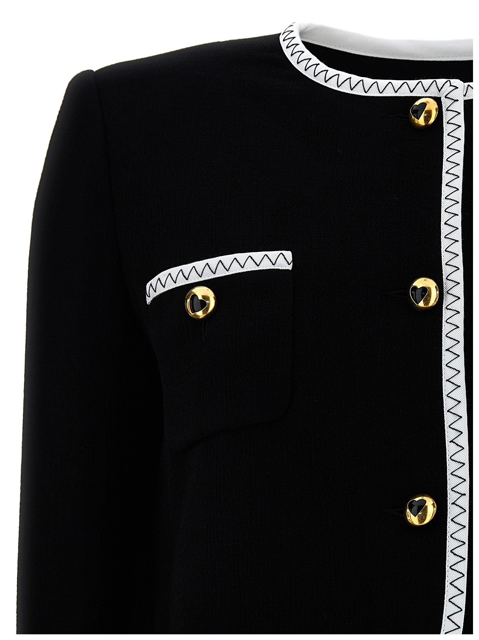 Moschino Zweifarbige Viskose-Jacke in voller Länge